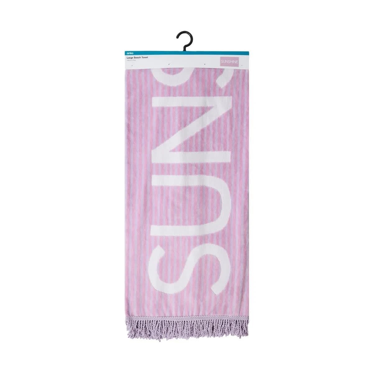 6 Large Cotton Beach Towel - Pink, 6 of 6