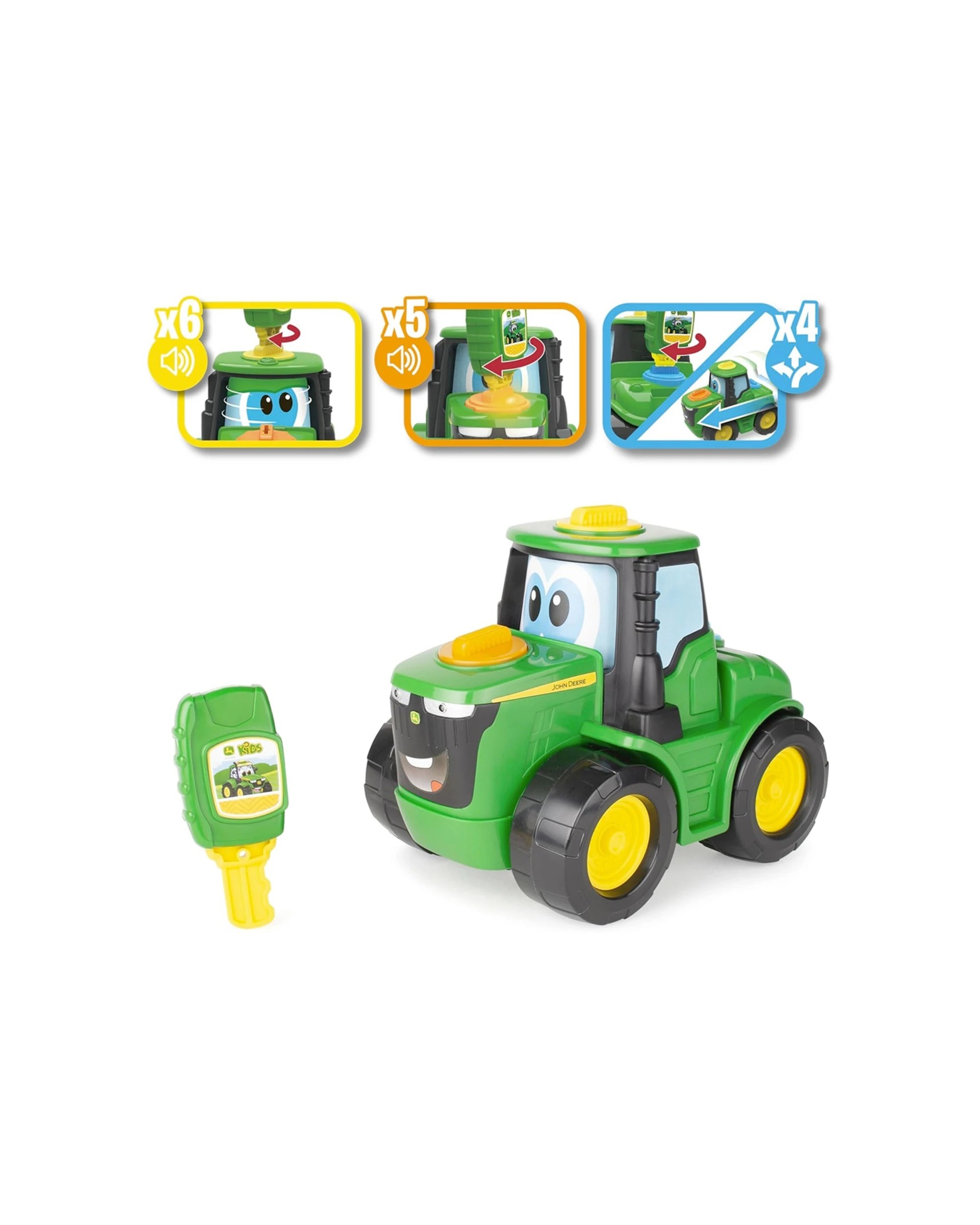 2 John Deere Key N Go Johnny Tractor Interactive Kids Toy Engaging Play Features Interactive Fun - Multi, 2 of 6