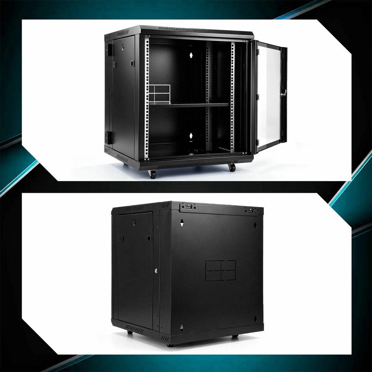 3 Ausway 12U Network Server Rack Cabinet 600mm Deep 23 Inch IT Computer Data Case with Dual Lockable Doors, 3 of 7