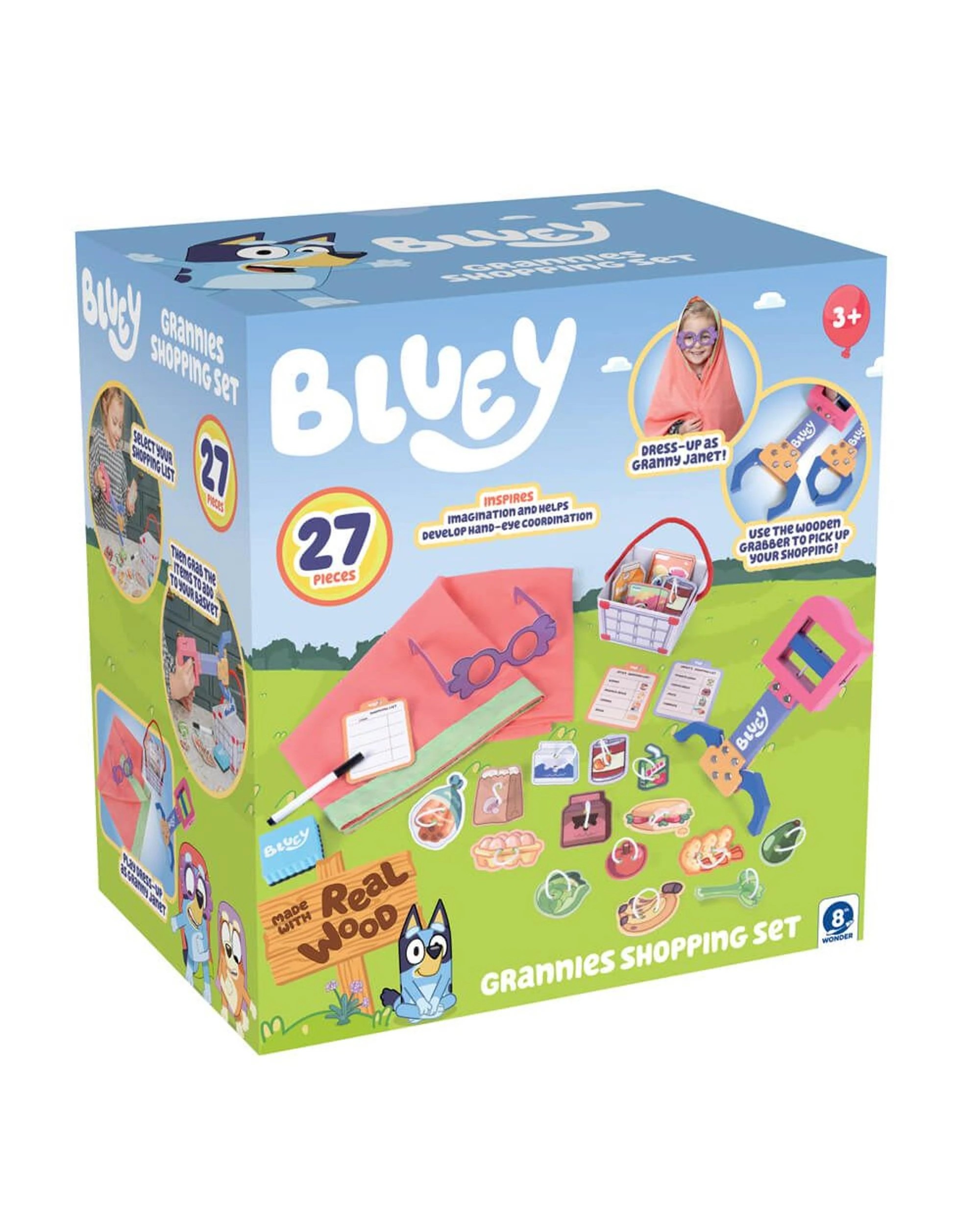 1 Bluey Wooden Grannies Shopping Set and Game, 1 of 6