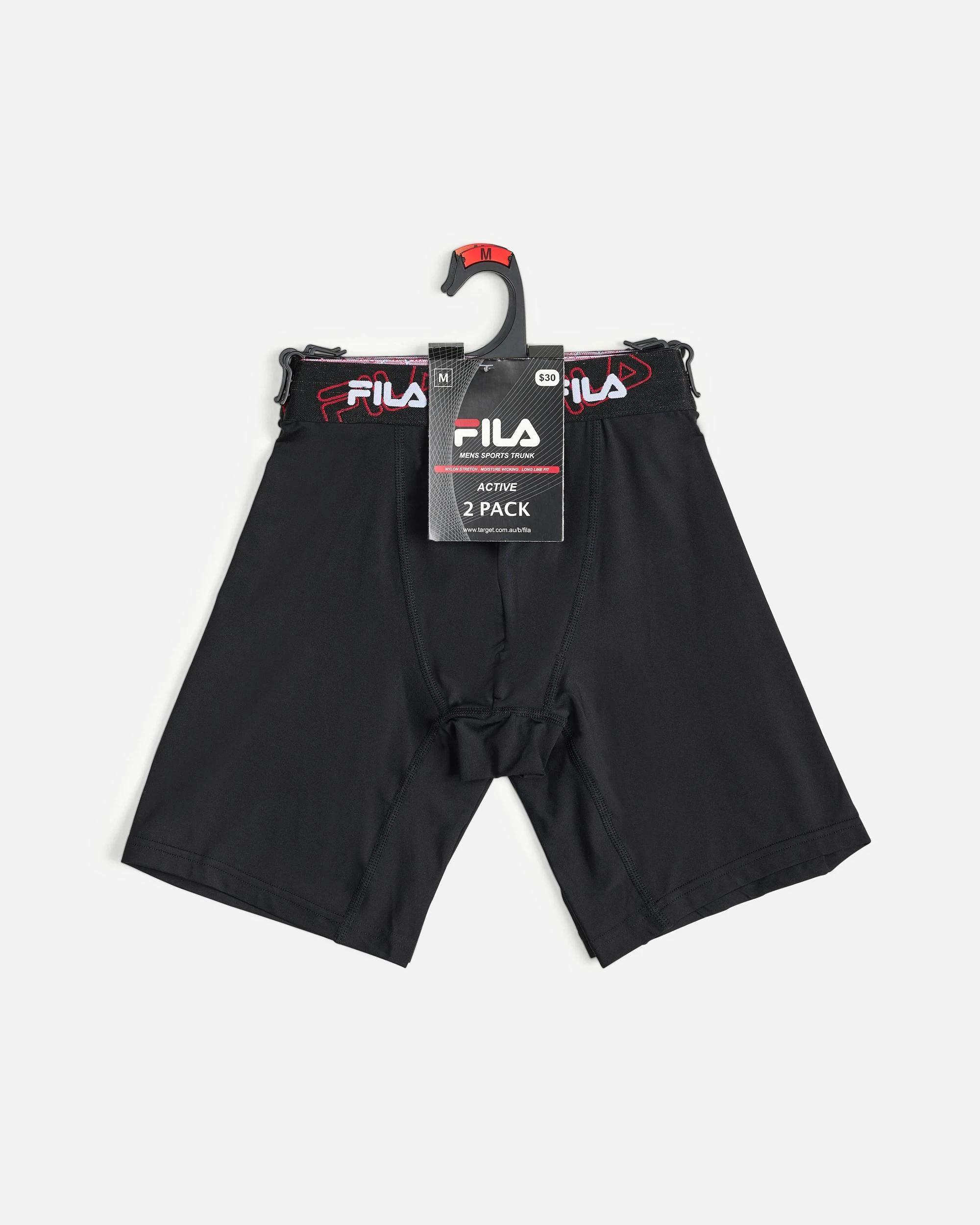 3 2 Pack Lucca Sports Trunks - Fila BLACK, 3 of 3