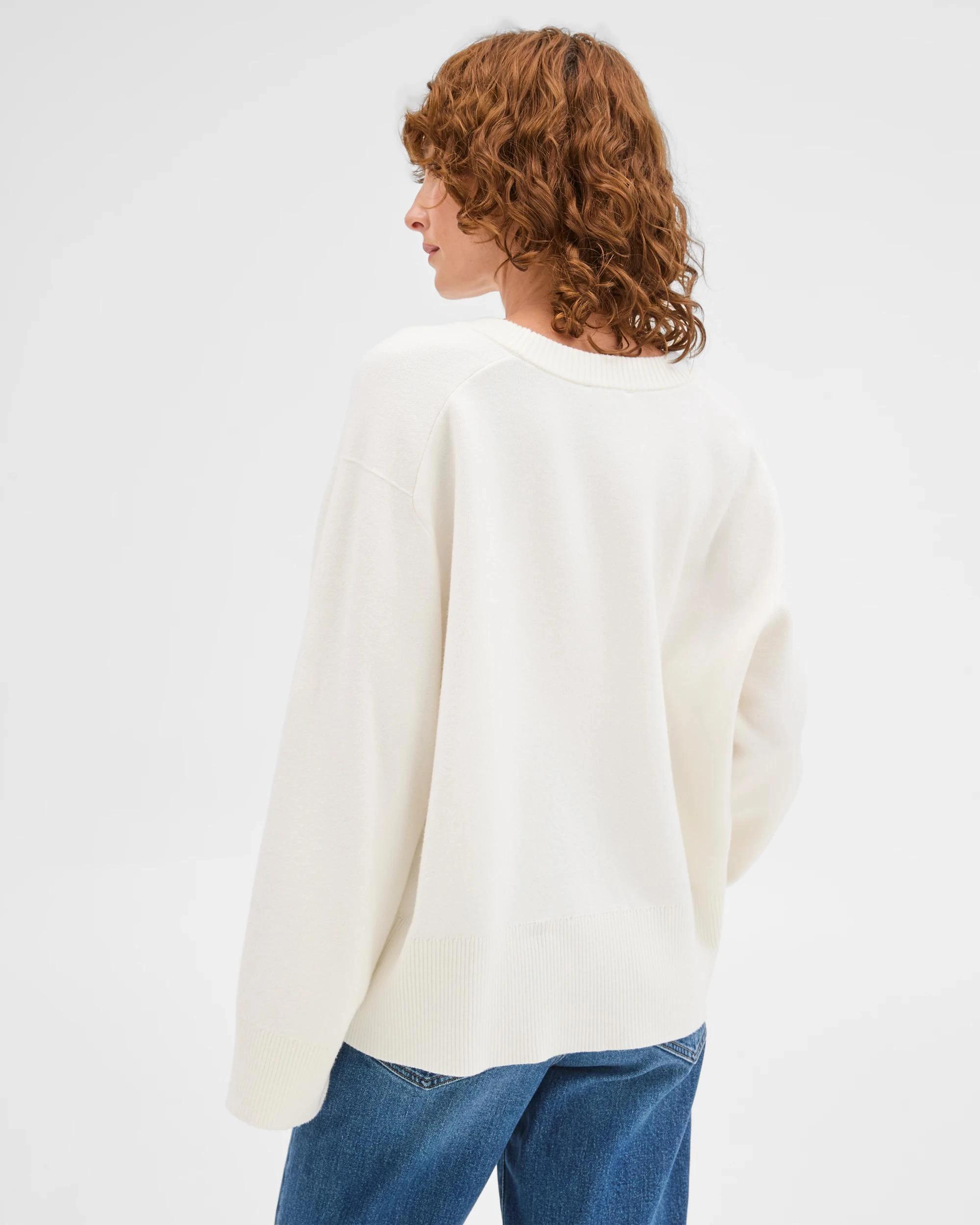 7 Target Woman Clean Knit Crew Neck Sweater CLOUD DANCER, 7 of 7