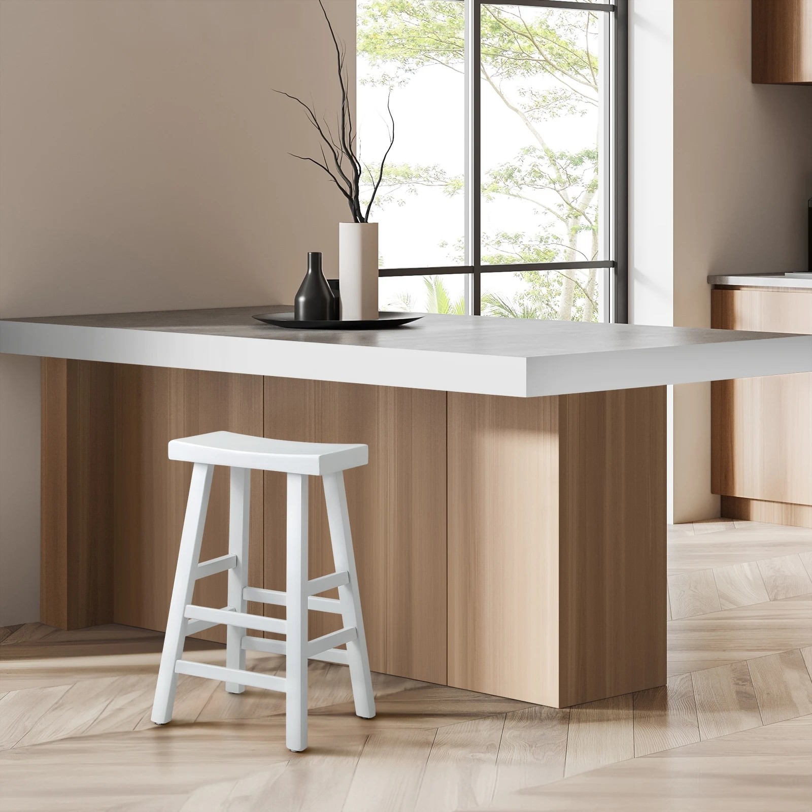 5 Oikiture 1x Bar Stools - White, 5 of 9