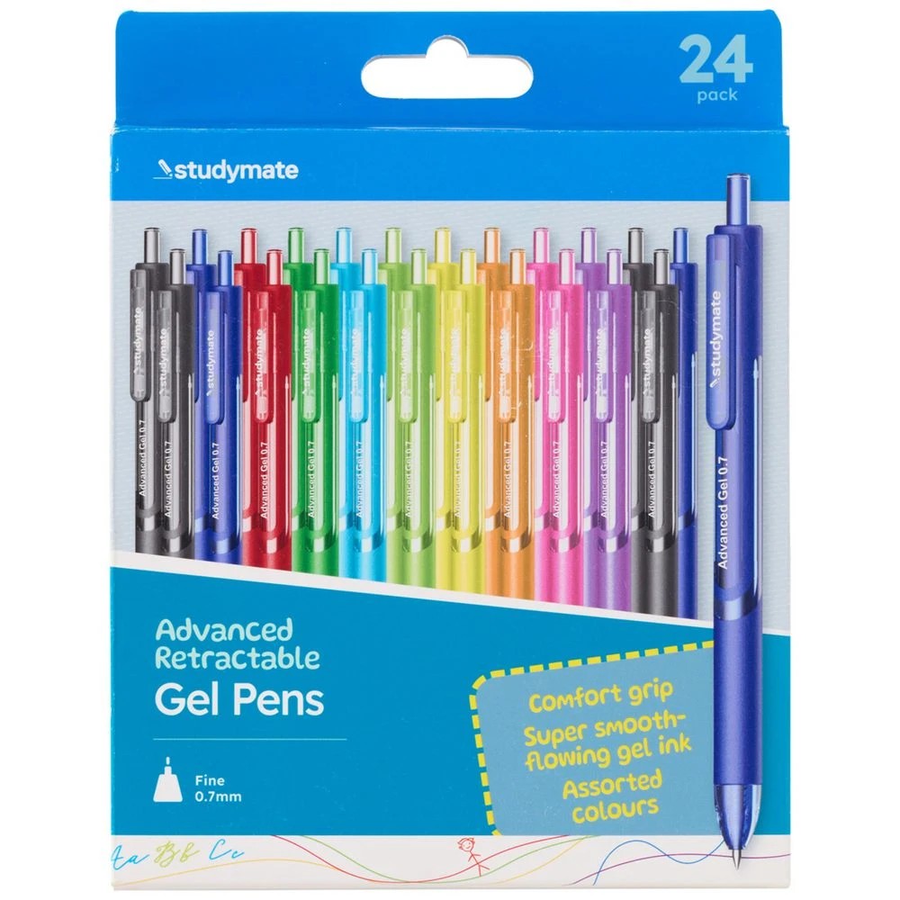 1 Studymate 0.7mm Advanced Gel Ink Retractable Pen 24 Pack, 1 of 10