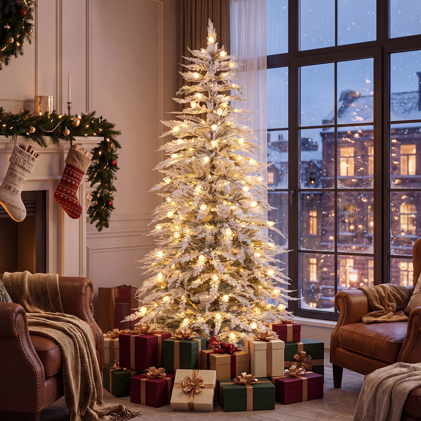 6 Costway 1.8M PE Artificial Christmas Tree w/72 Pine Cones Pre-Lit Cypress Xmas Tree 8-Mode, 6 of 8