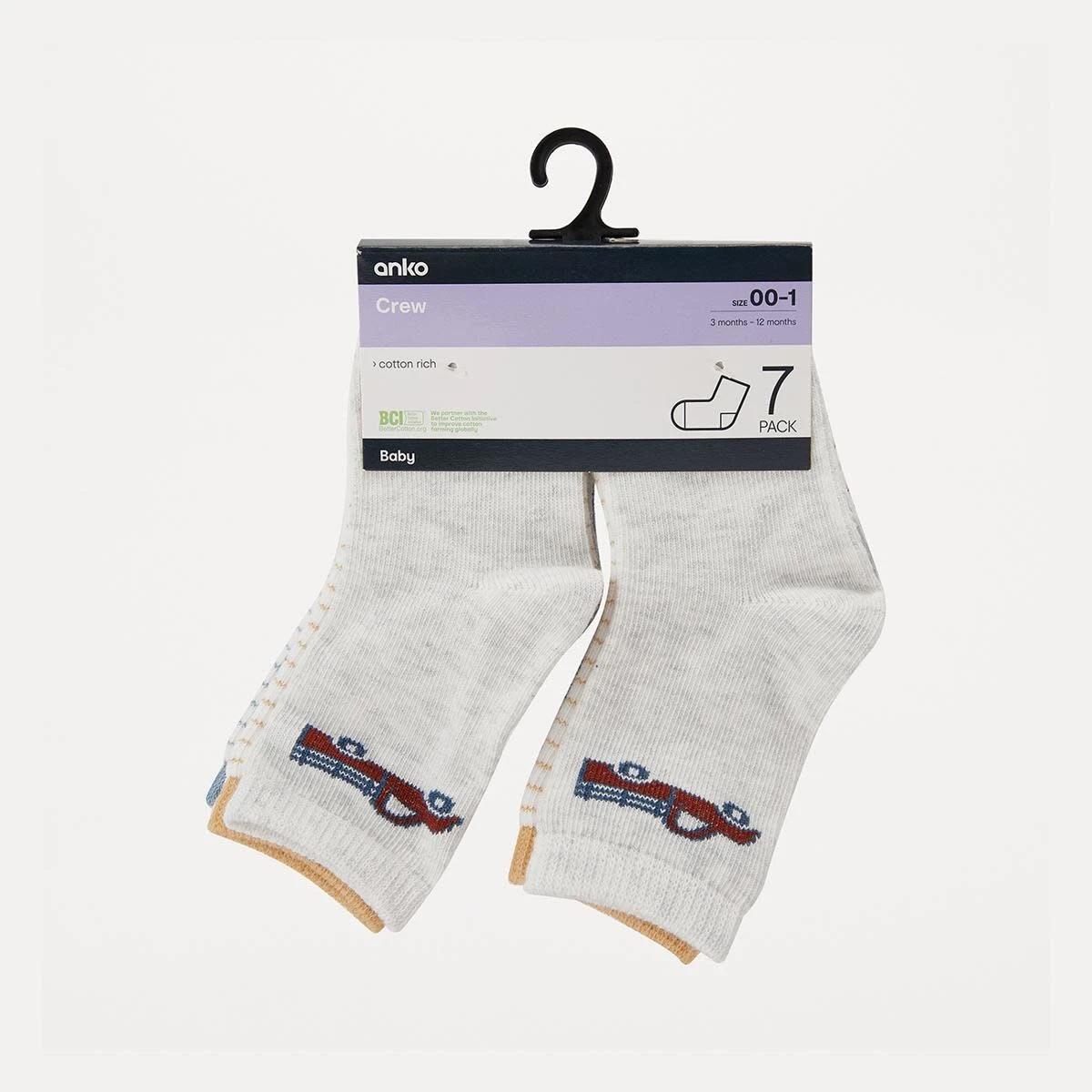 3 7 Pack Crew Socks Cardog A, 3 of 3