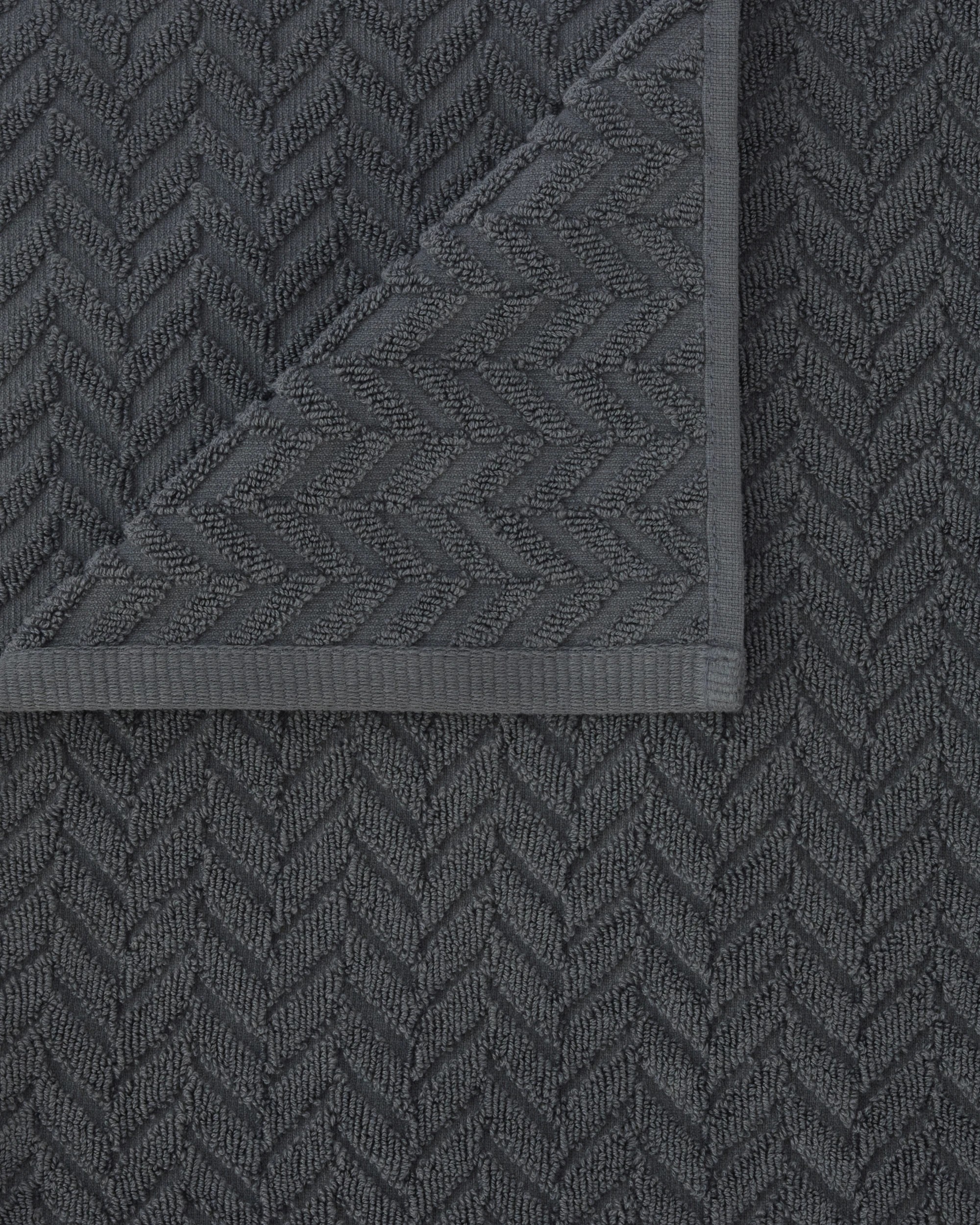 2 Chevron Cotton Bath Towel - Grey, 2 of 6