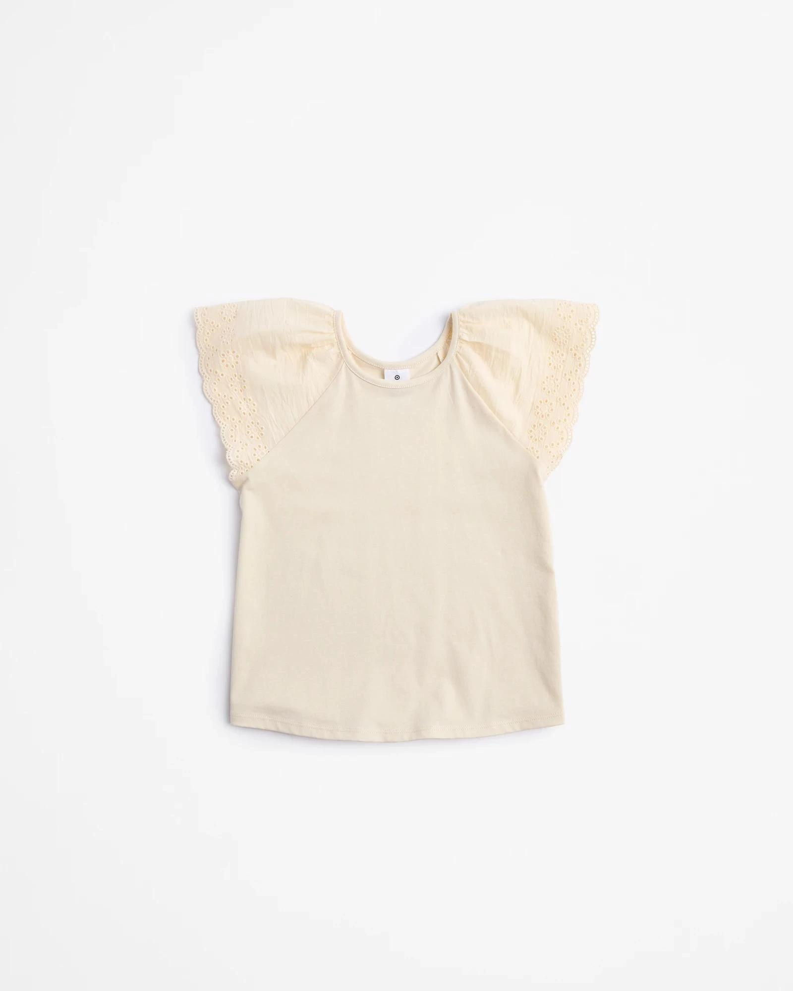 2 Target Australian Cotton Broderie T-shirt 2 Pack BLUE + CREAM, 2 of 4