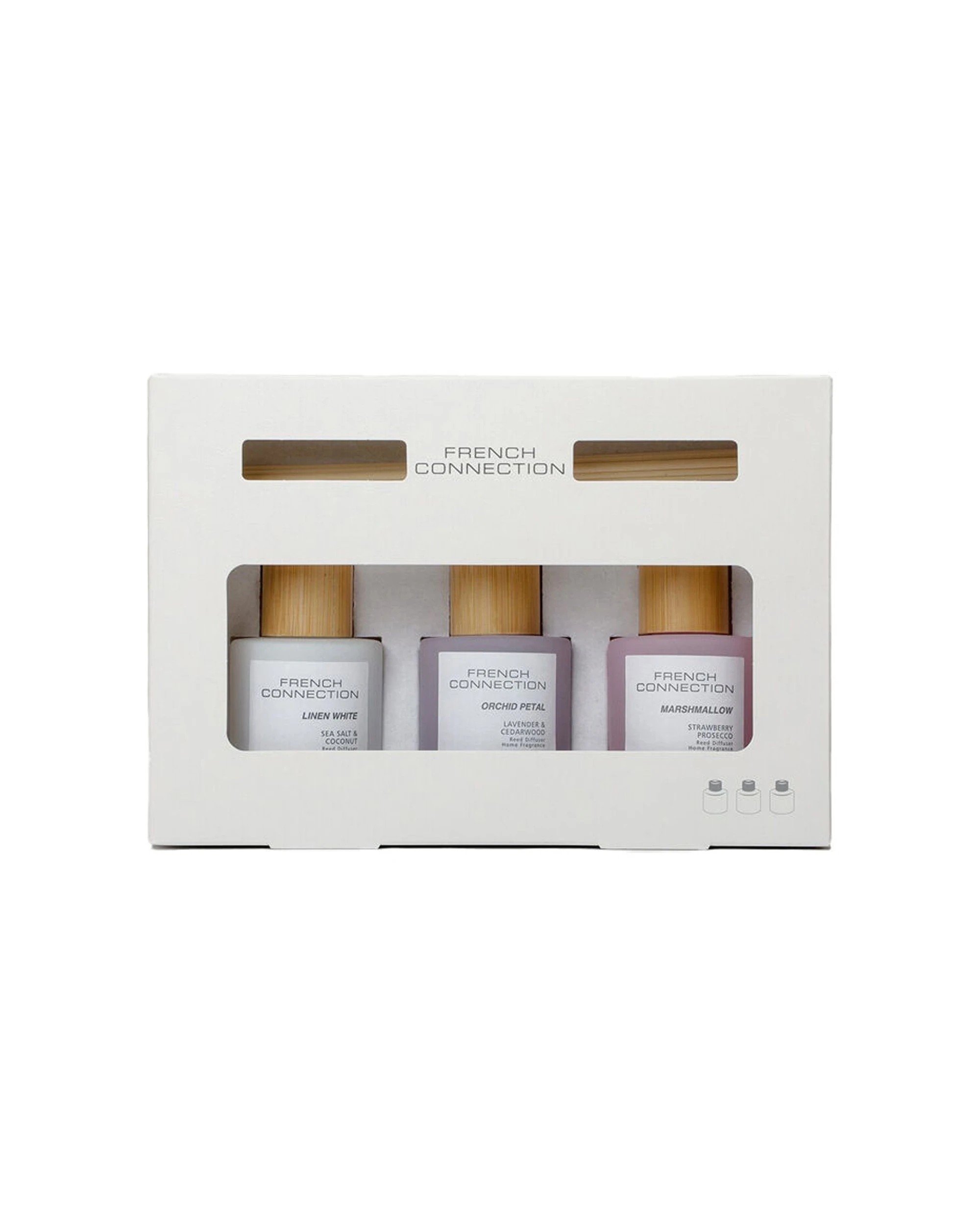 1 French Connection 3pc Orchid Petal, Linen & Marshmallow Diffuser Set 50ml - Multi, 1 of 3