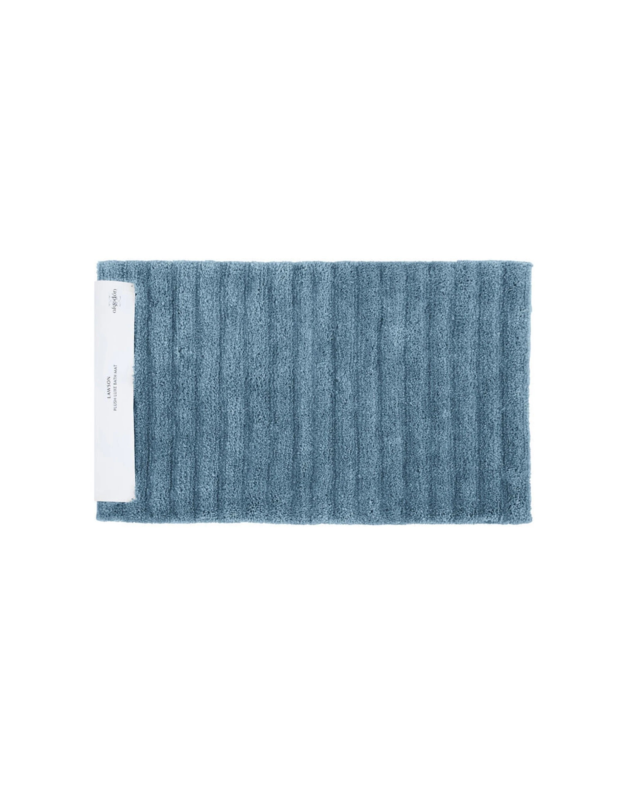 2 Algodon 4PC Lawson Plush Bath Runner Non-Slip Mat Set 50x50cm - Blue, 2 of 5