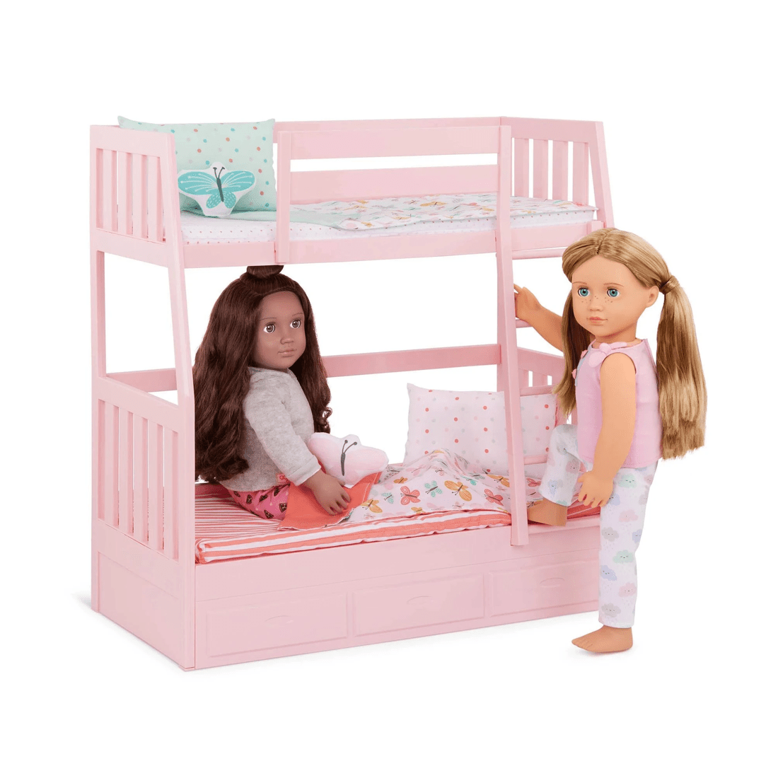 3 Our Generation Dreams for Two 18-inch Doll Butterfly-Themed Bunk Bed Furniture Set - Pink, 3 of 8