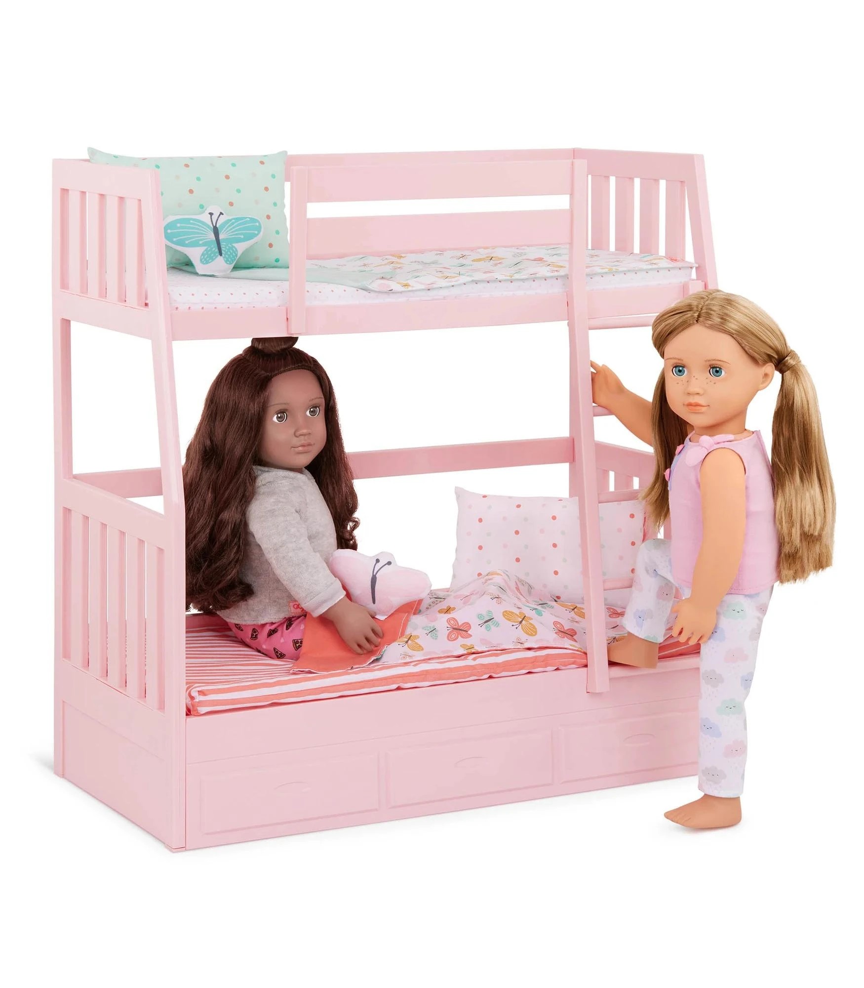 3 Our Generation Dreams for Two 18-inch Doll Butterfly-Themed Bunk Bed Furniture Set - Pink, 3 of 8