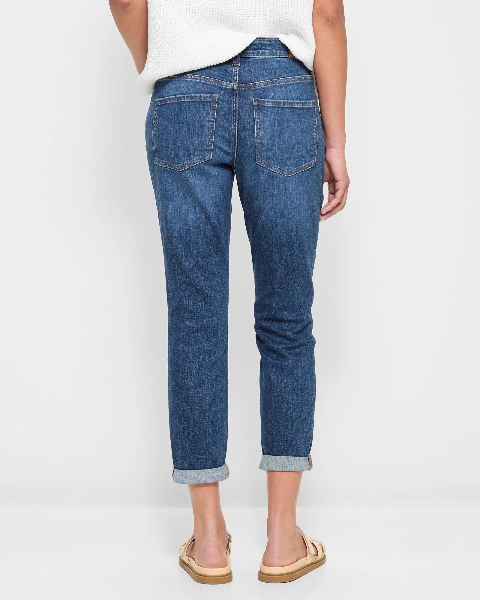 4 Target Mid Rise Ankle Length Girlfriend Denim Jeans MEDITERANEAN BLUE, 4 of 5