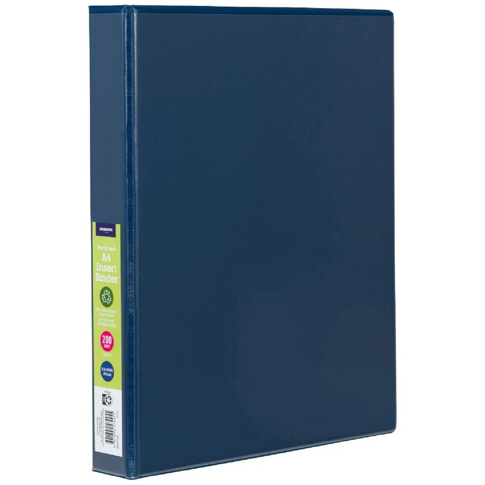 1 J.Burrows Insert Binder A4 2 D-Ring 25mm Blue, 1 of 5