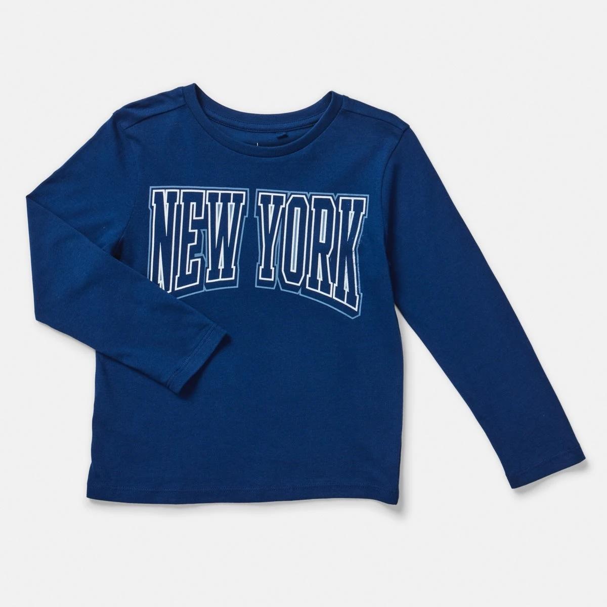 7 Long Sleeve Print T-shirt Blu Varsty, 7 of 8