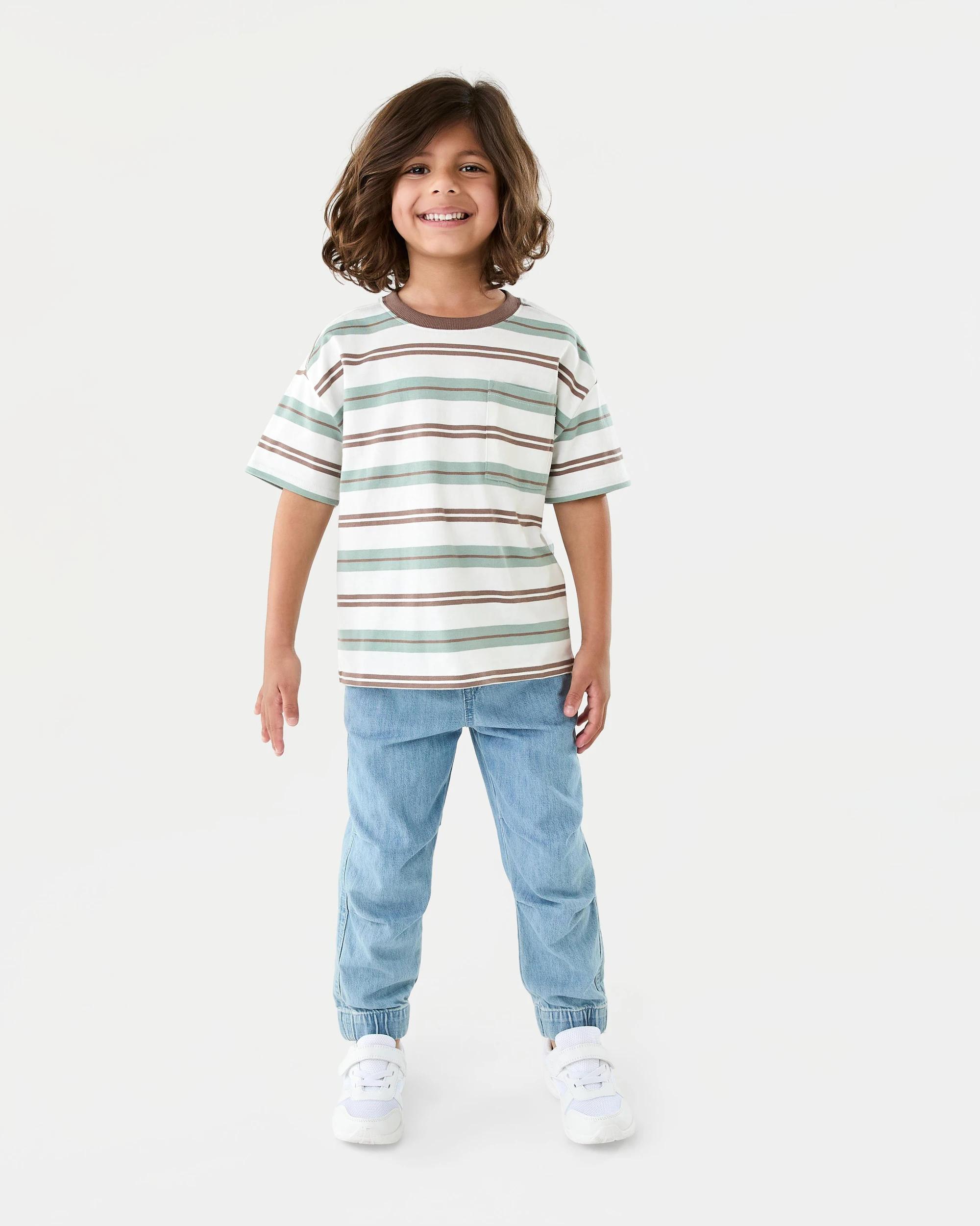 7 Oversized Stripe T-shirt Wht Stripe, 7 of 8
