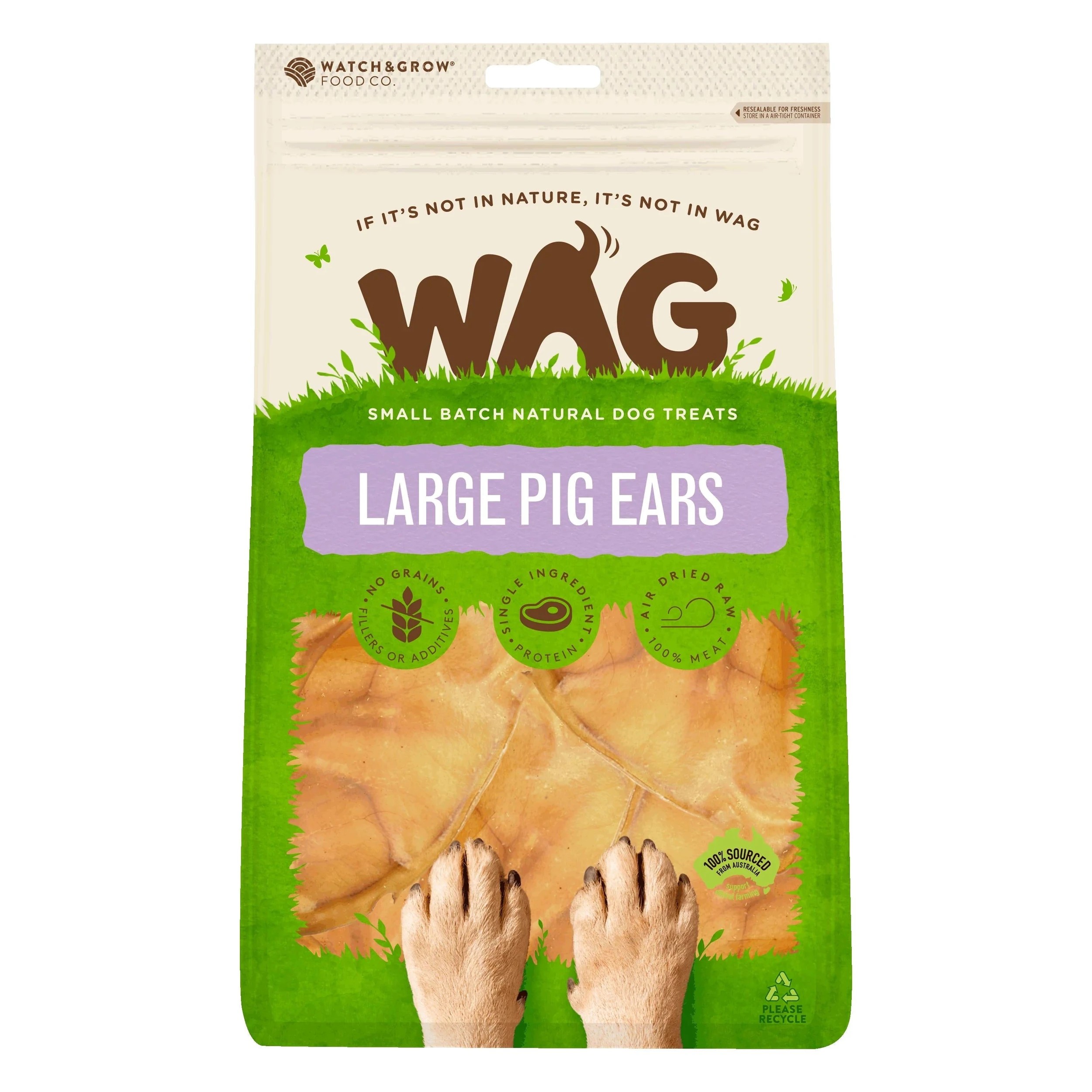 1 WAG 5 Pack Pig Ear Large Treats, 1 of 1