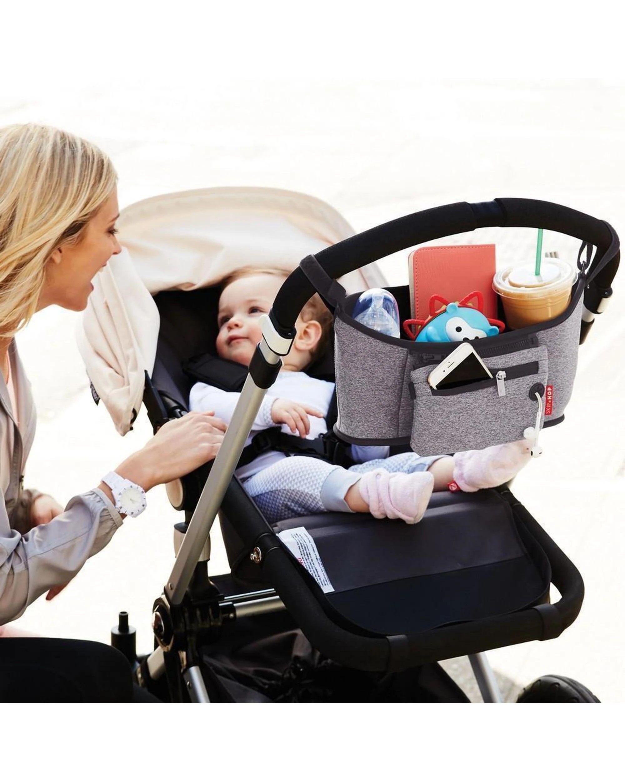 6 Skip Hop Grab & Go Pram  Stroller Organiser  Heather Grey, 6 of 6