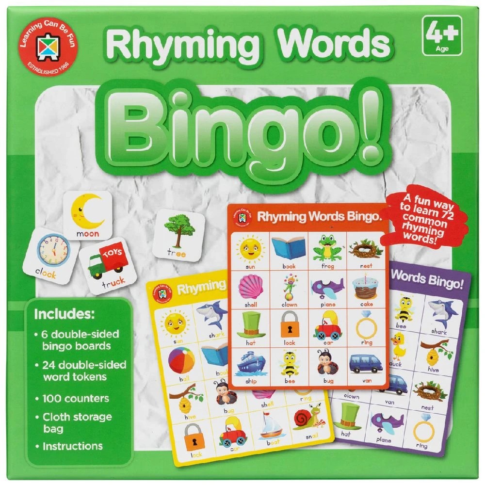 1 Learning Can Be Fun Rhyming Words Bingo, 1 of 2
