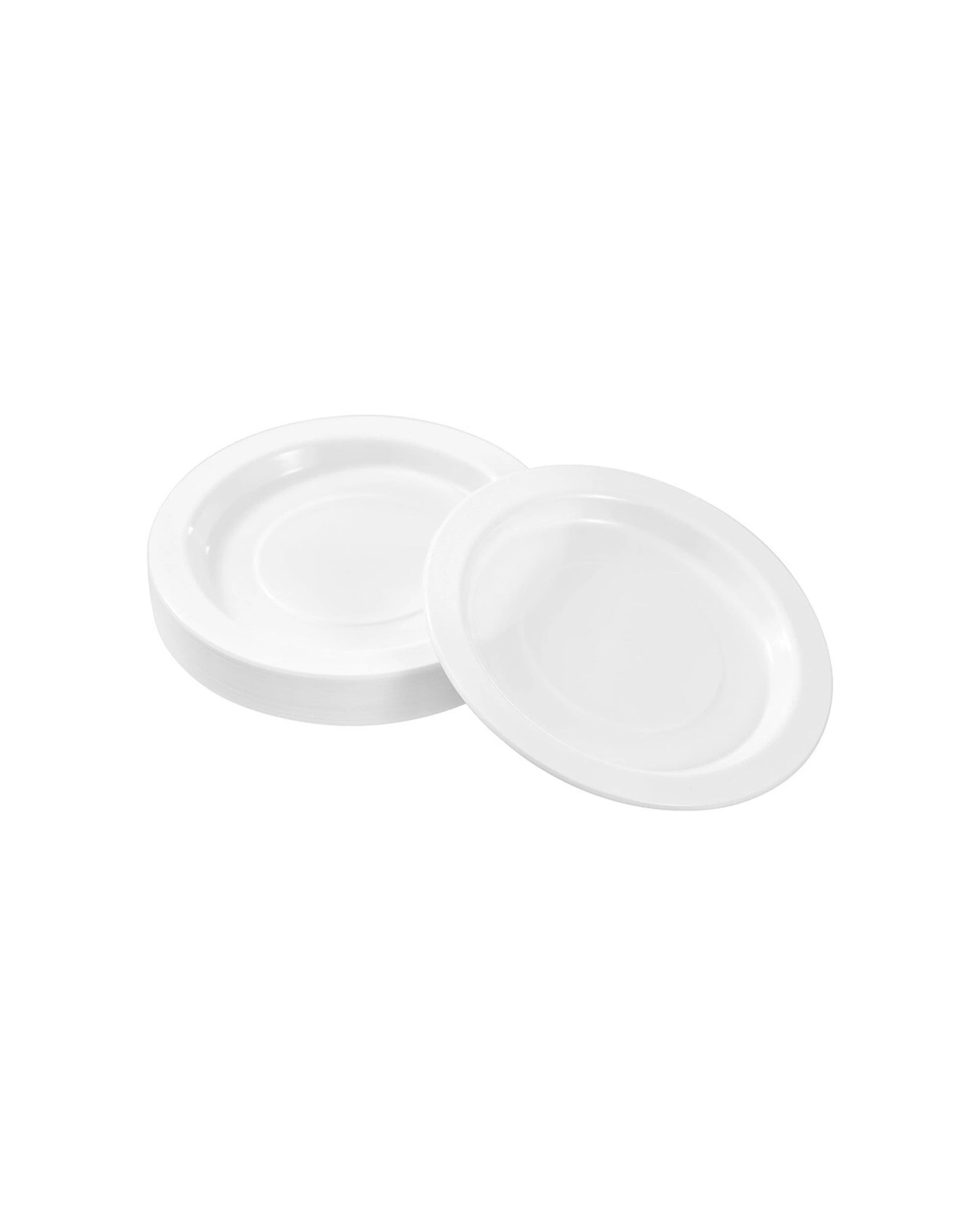 4 Lemon & Lime 400pc Reusable Plastic Side Plate Round 18cm Set - White, 4 of 6