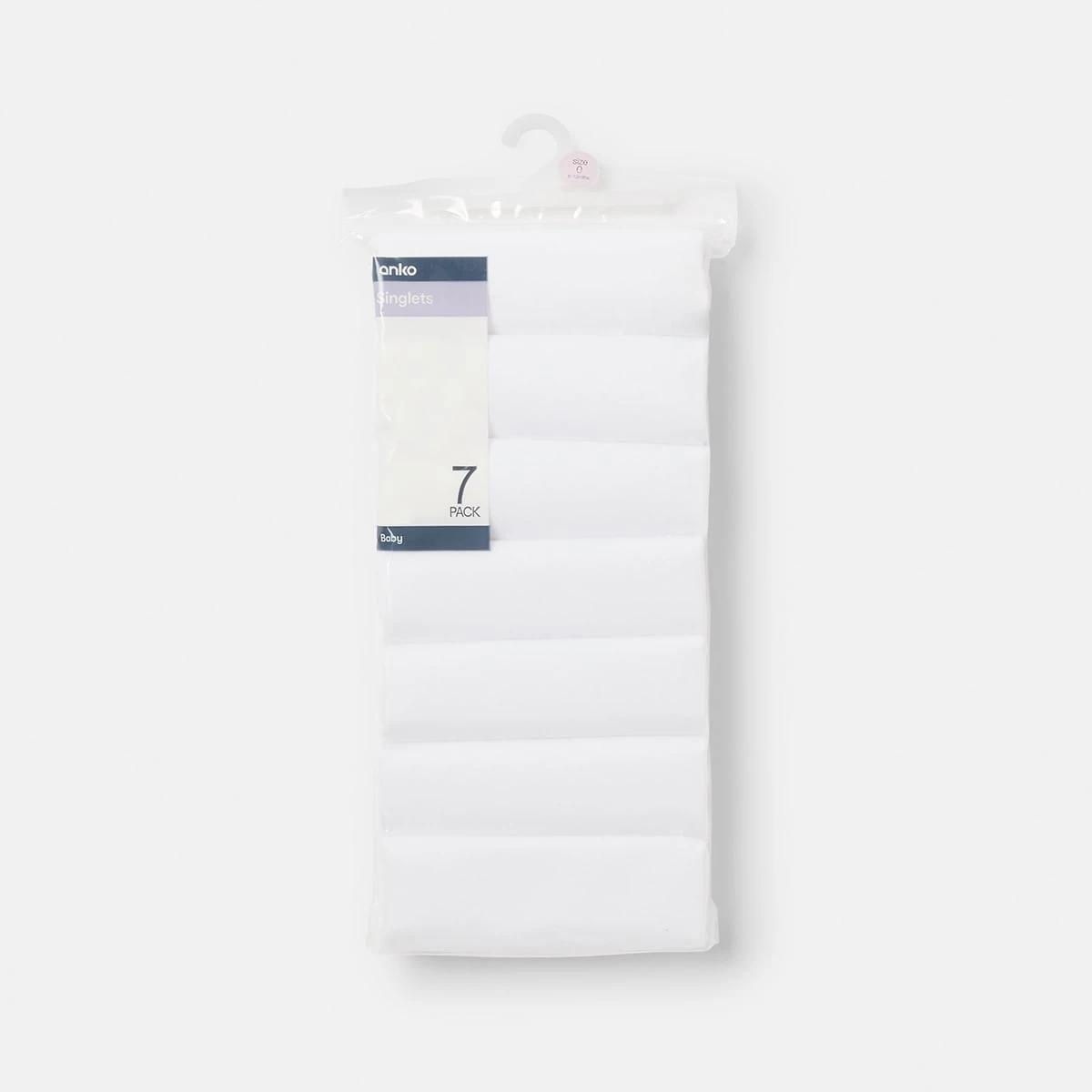 3 7 Pack Baby Singlets EXCELLENT WHITE, 3 of 3