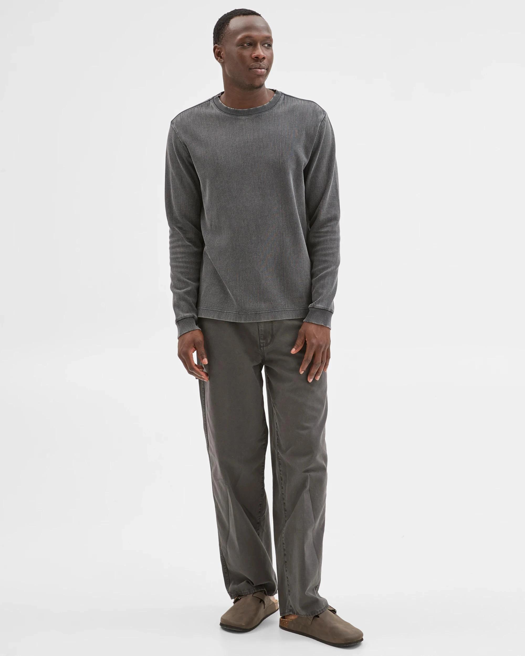 2 Commons Australian Cotton Relaxed Heavyweight Textured T-Shirt ACID BLACK, 2 of 6