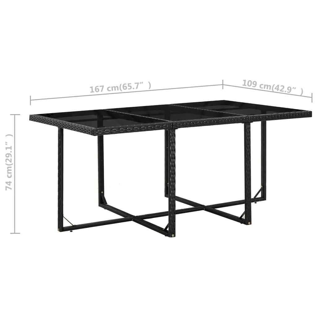 8 vidaXL 11 Piece Outdoor Dining Set With Cushions Poly Rattan - Black, 8 of 8