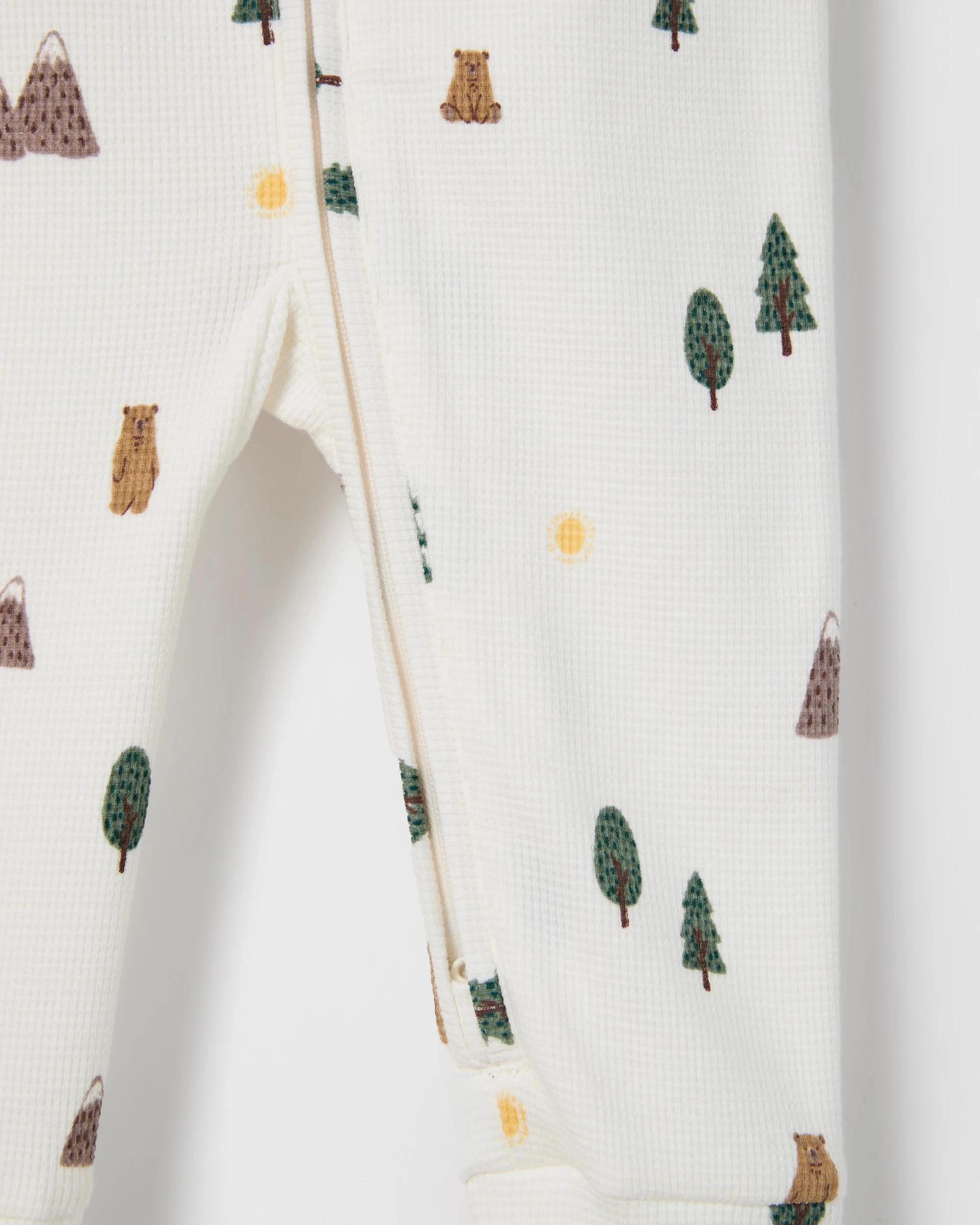 3 Target Baby Baby Organic Cotton Zip Waffle Footless Coverall FOREST, 3 of 3