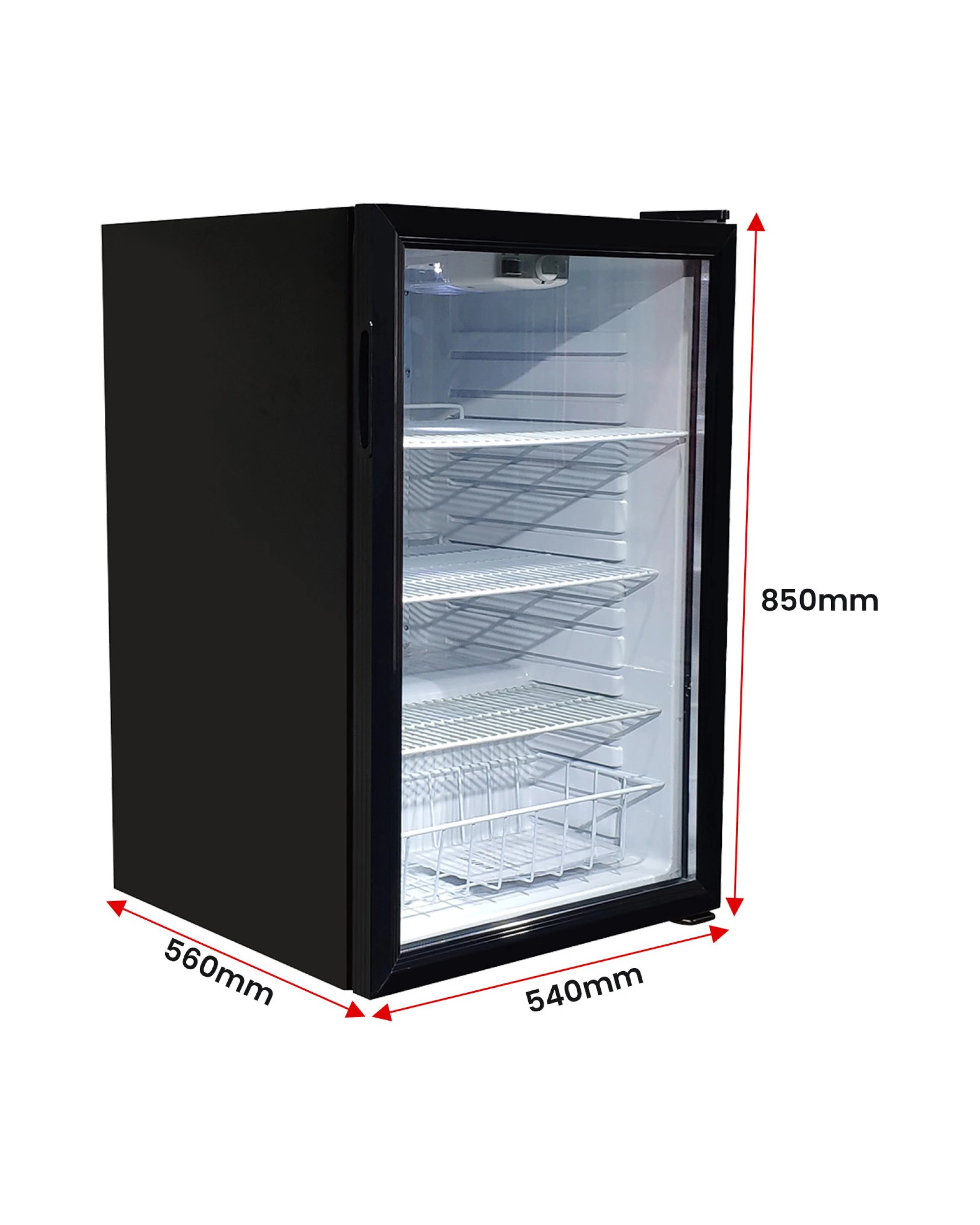2 Kolner 130L Mini Bar Fridge Glass Door Beverage Cooler Drinks Refrigerator - Black, 2 of 7