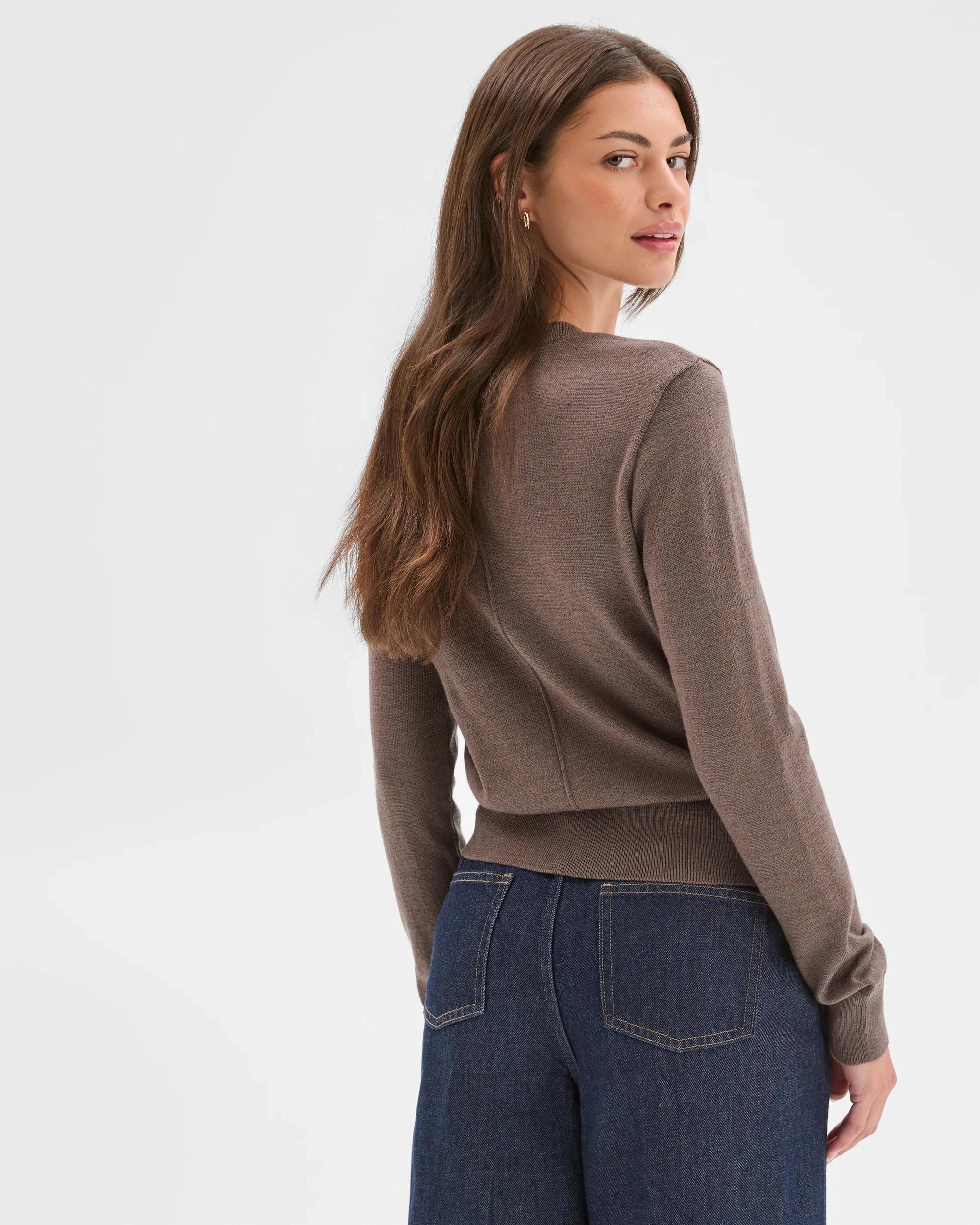 3 Target Petites Petites Australian Merino Wool Crew Neck Sweater TAUPE, 3 of 8