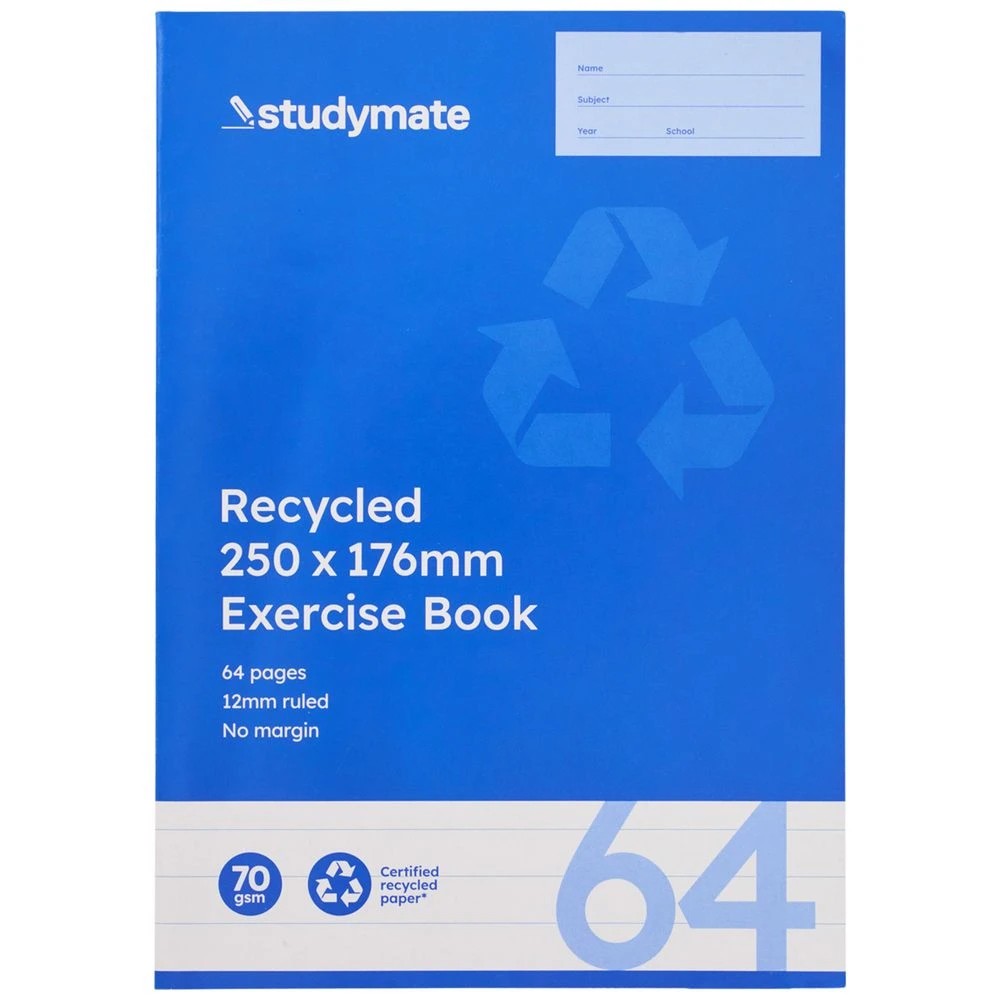 4 Studymate 250x176 Recycled 12mm NSW Exercise Book 64 Page, 4 of 4