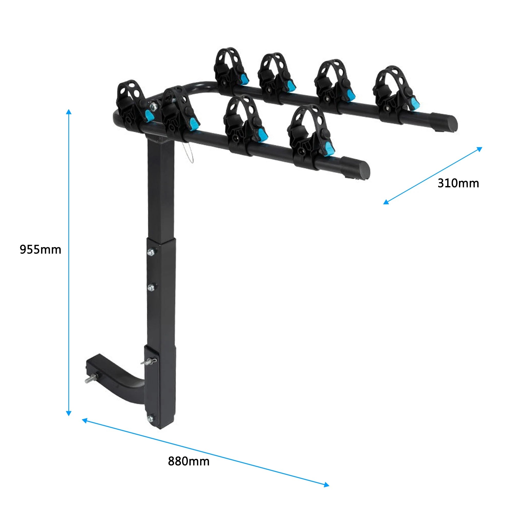 2 Elora 4 Bike Towbar Hitch Rack Foldable Carrier Hitch Stabiliser Included, 2 of 5