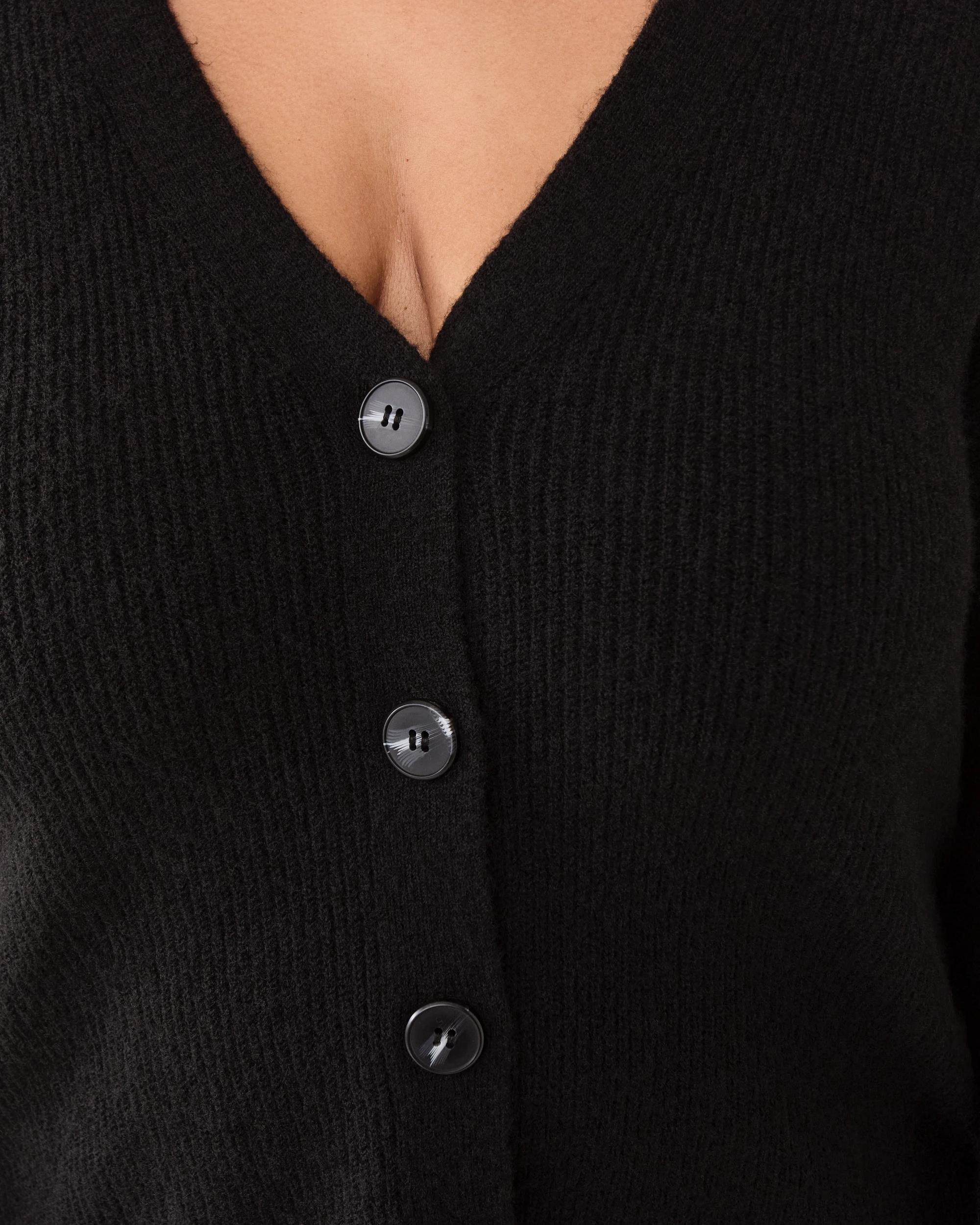 5 Curve Button Cardigan Black, 5 of 6
