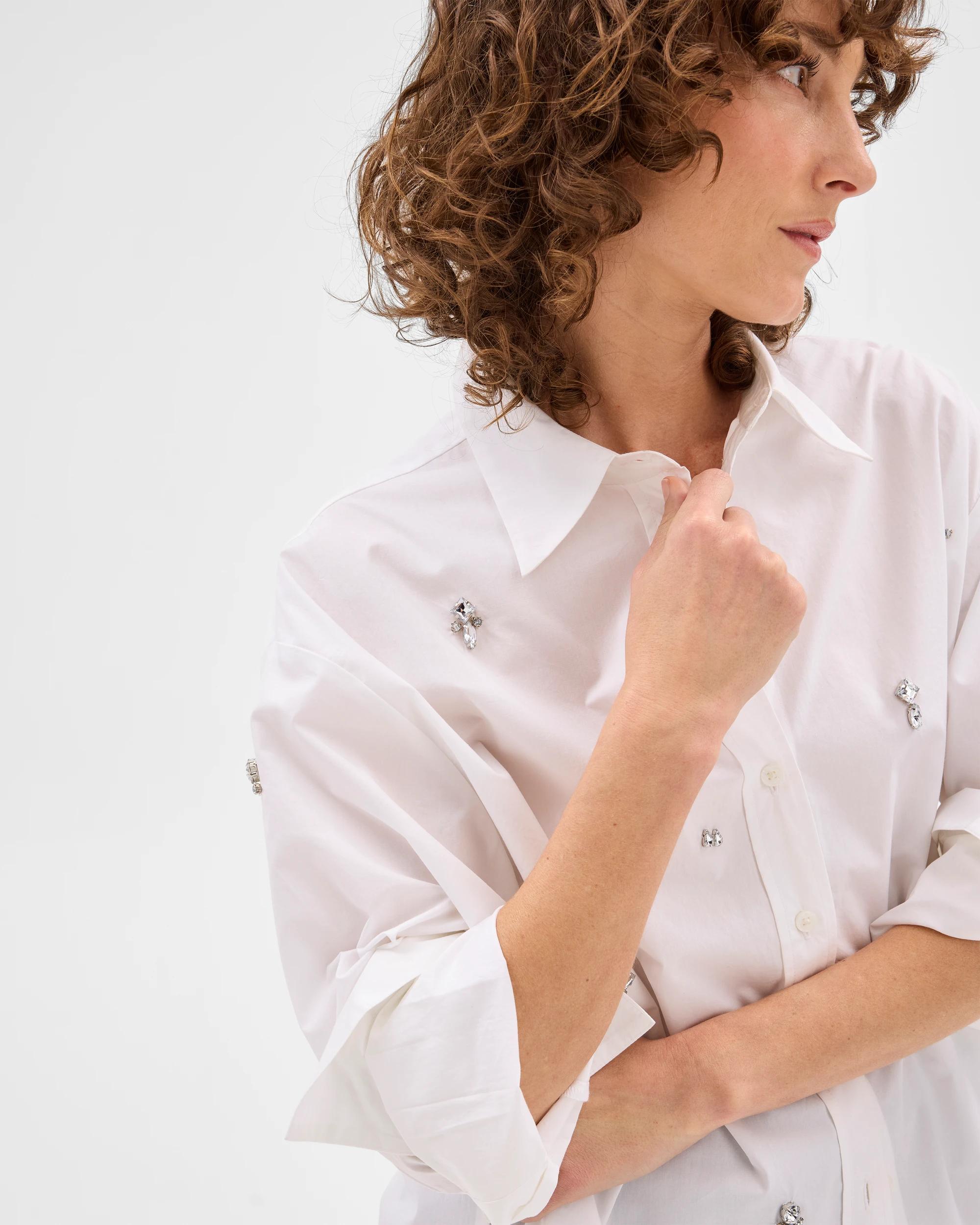 5 Long Sleeve Embellished Shirt - Preview WHITE, 5 of 6