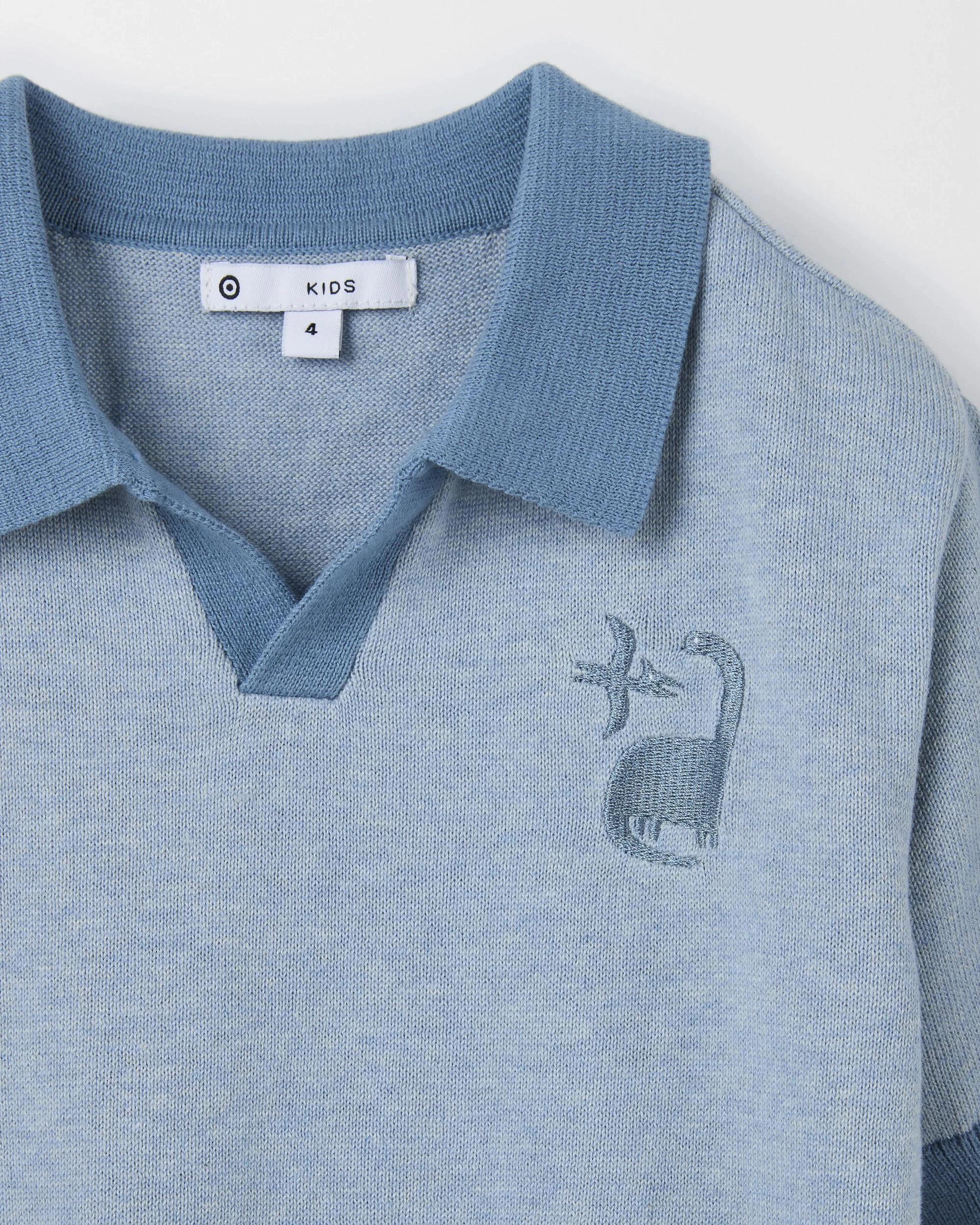7 Target Kids Australian Cotton Short Sleeve Knit Polo Top BLUE, 7 of 7