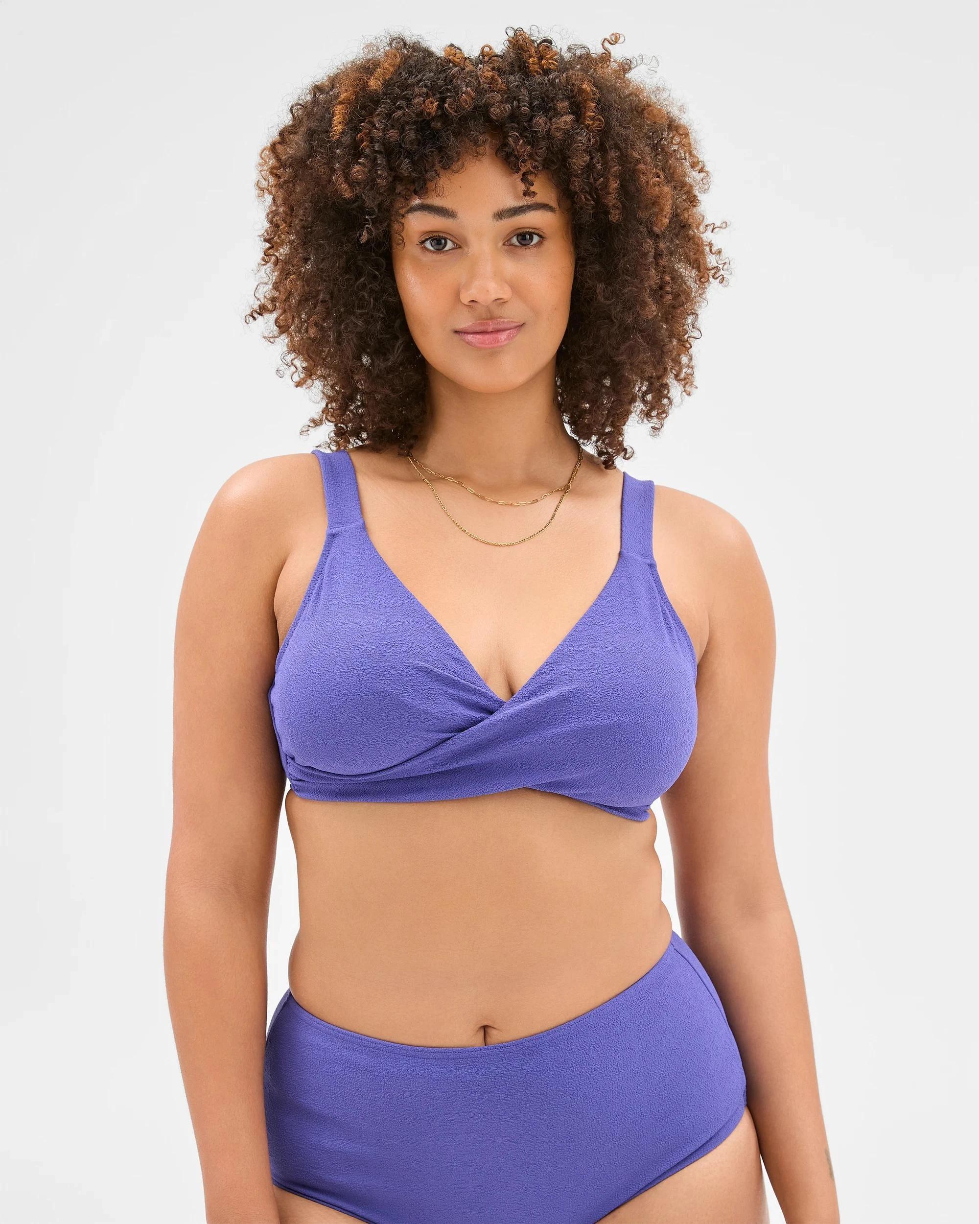 2 Target Resort Textured Plunge Twist Bikini Top - Shape Your Body VIOLET / BLUE, 2 of 10