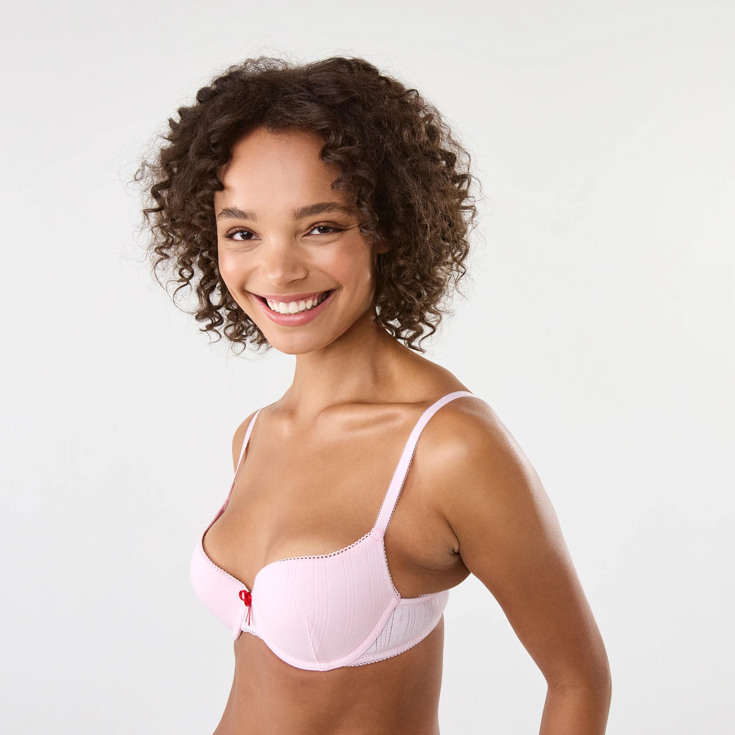 5 2 Pack Pointelle Print Push-Up Bra Heart Lock, 5 of 10