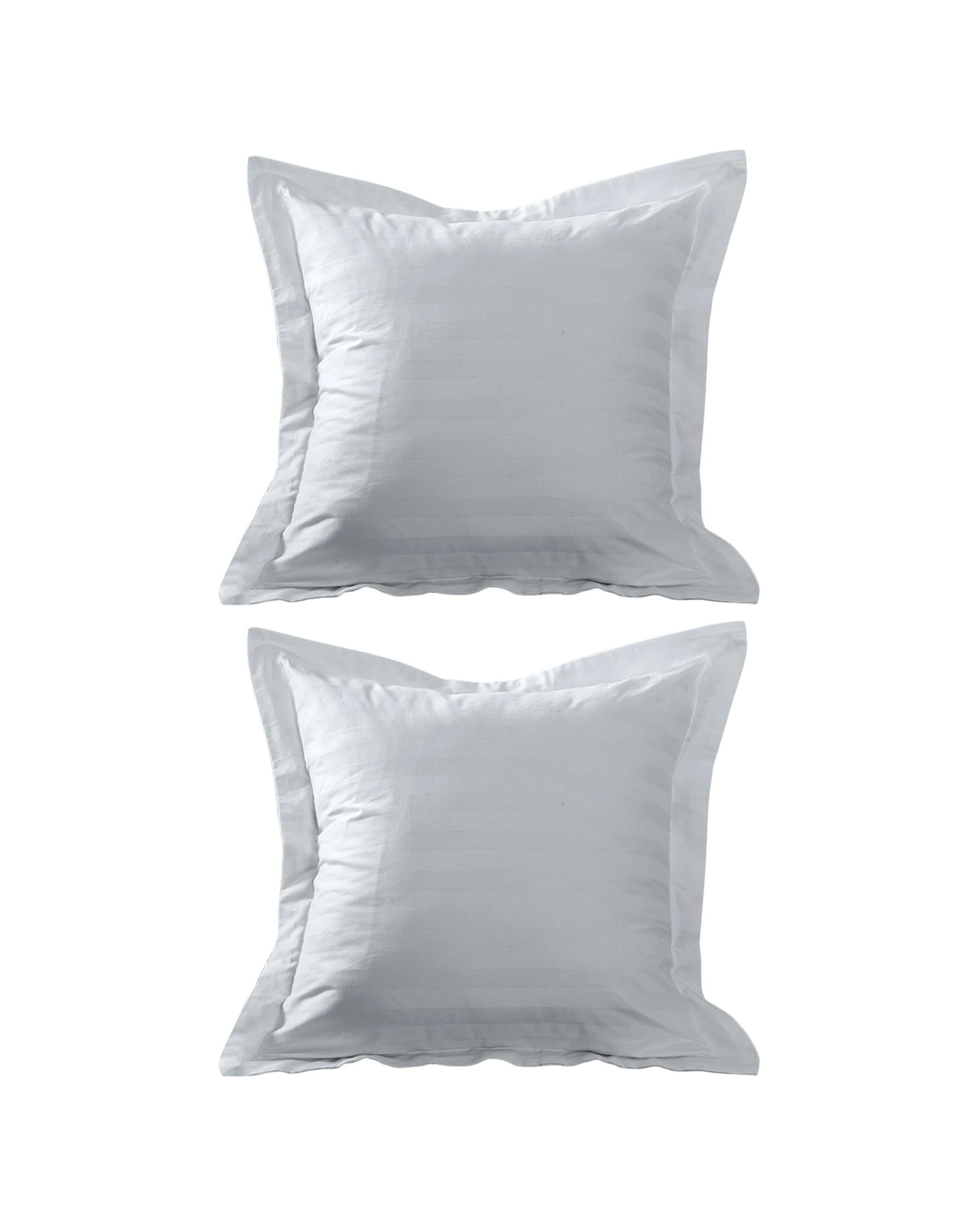 1 Cotton More 2pc European Pillow Cushion Covers 100% Cotton 500TC - White, 1 of 2