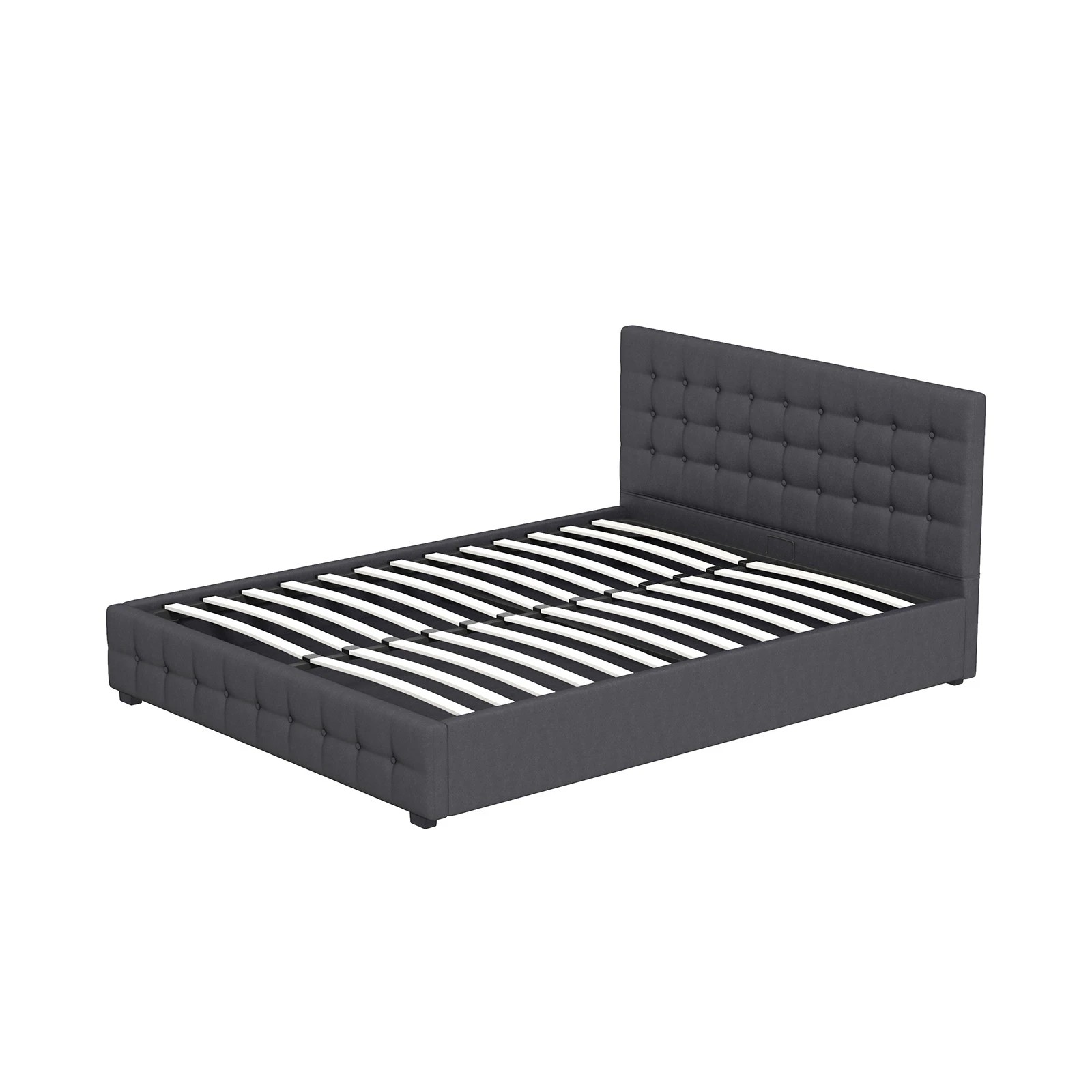 9 Milano Décor Eden Gas Lift Bed With Headboard Platform Storage Fabric King Single - Grey, 9 of 10