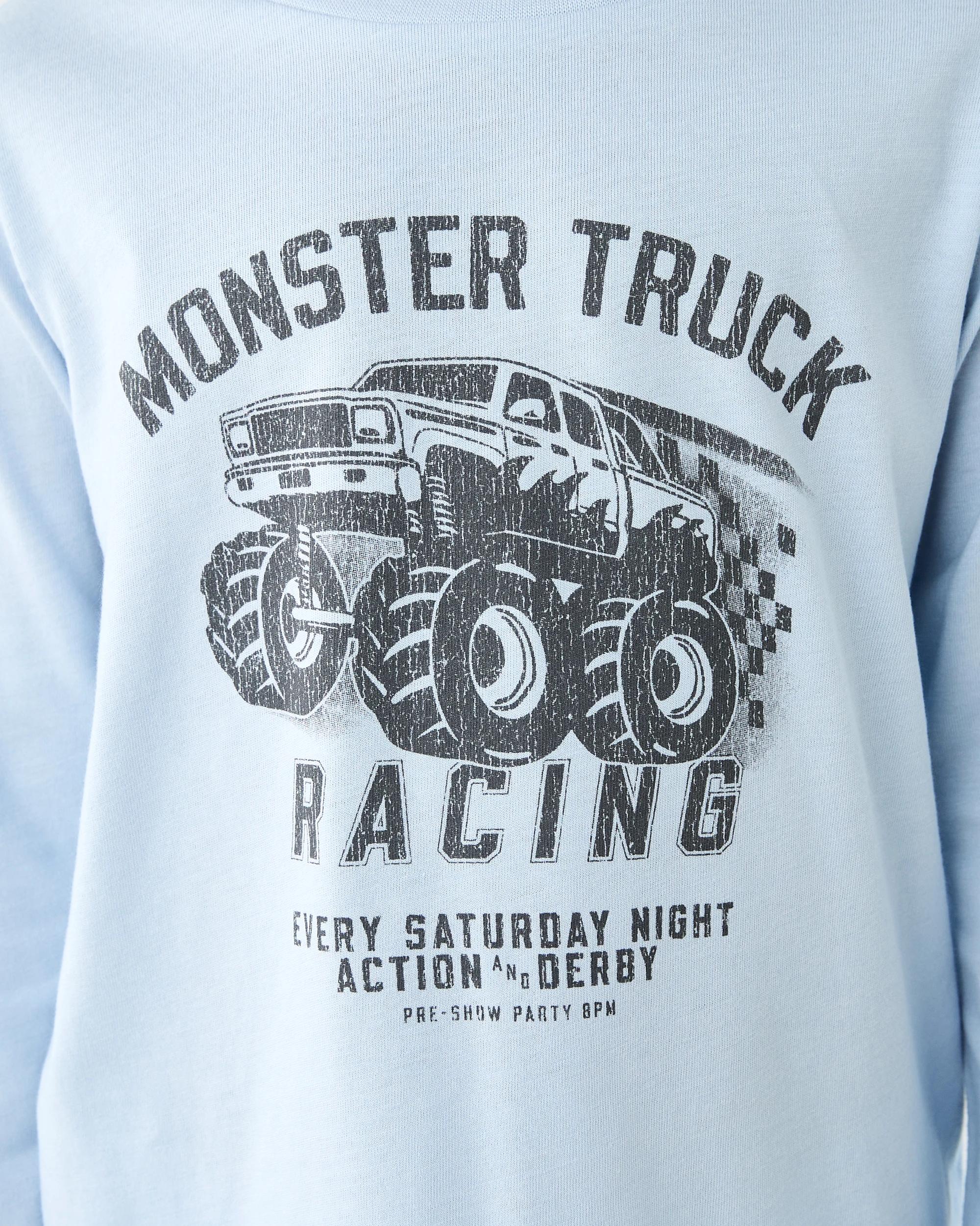 4 Knit Pyjama Set Blu Truck, 4 of 7