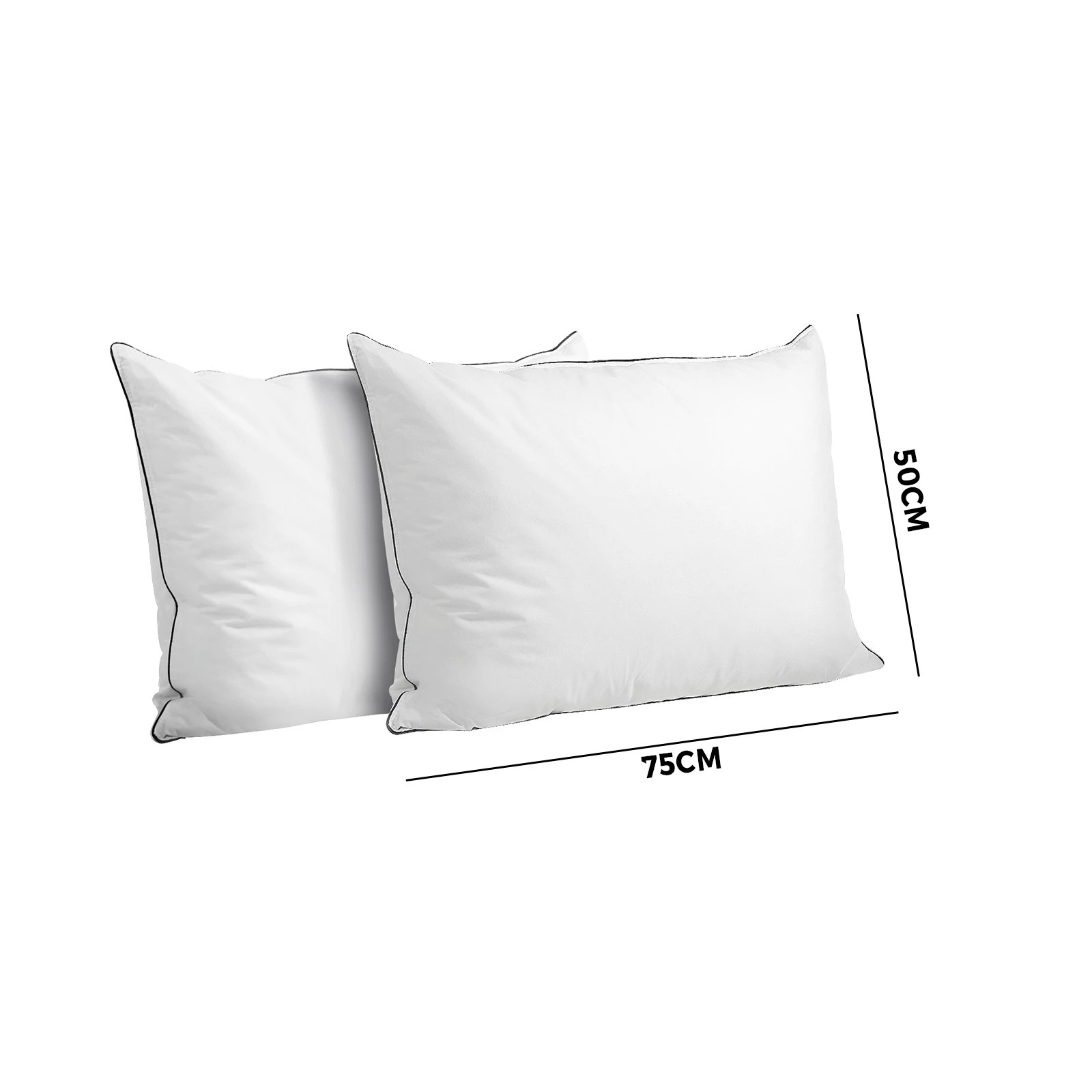 2 Bedra Bedding 2X Pillow Duck Feather Down Pillows Cotton - White, 2 of 10