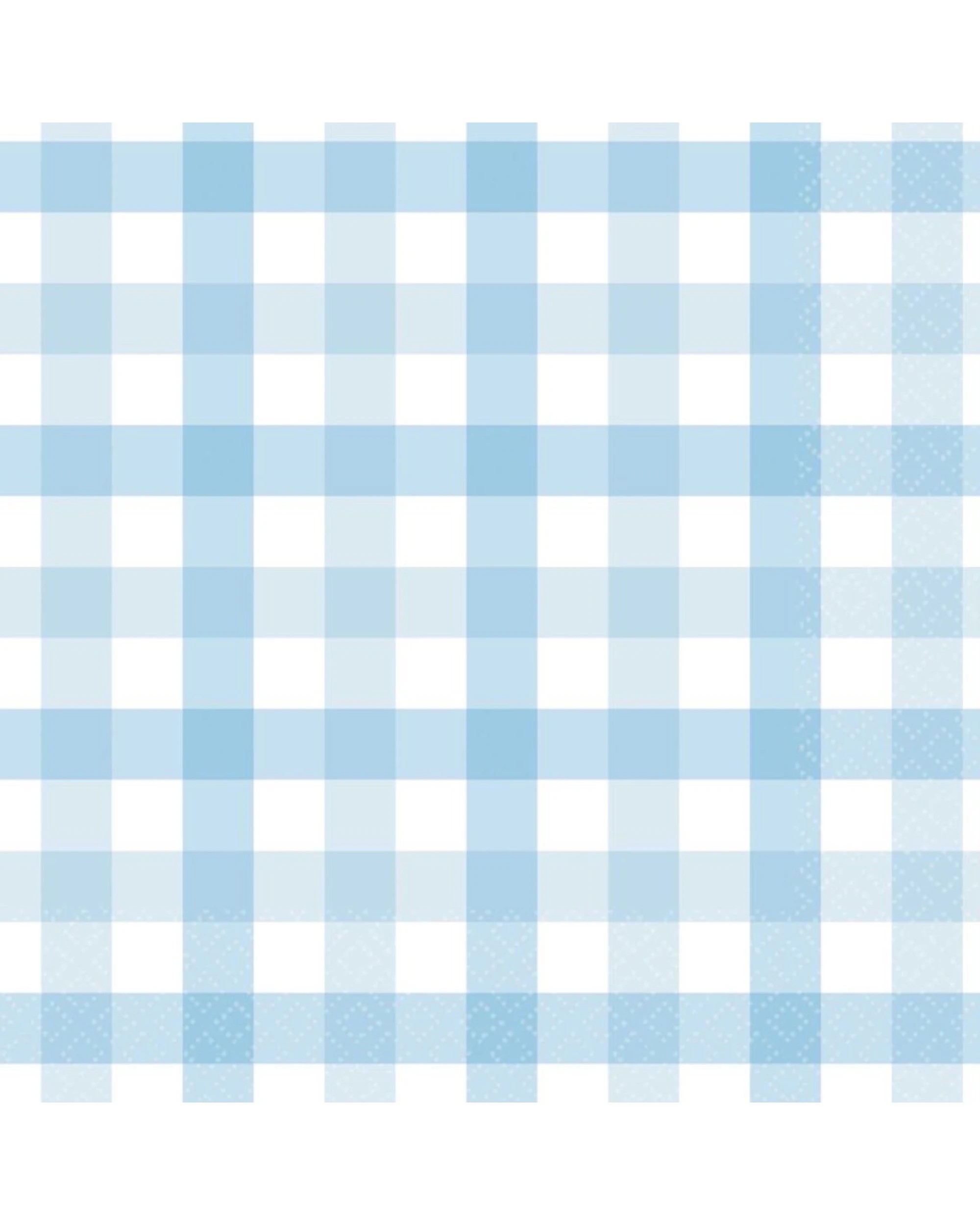 1 Amscan Gingham Large Napkins / Serviettes Pack of 16 -  Pastel Blue - Pastel Blue, White, 1 of 2