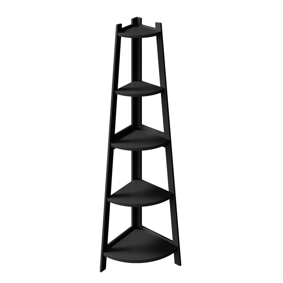 5 Oikiture Corner Ladder Shelf 5 Tier Home Storage Display Stand Bookshelf
 - Black, 5 of 9