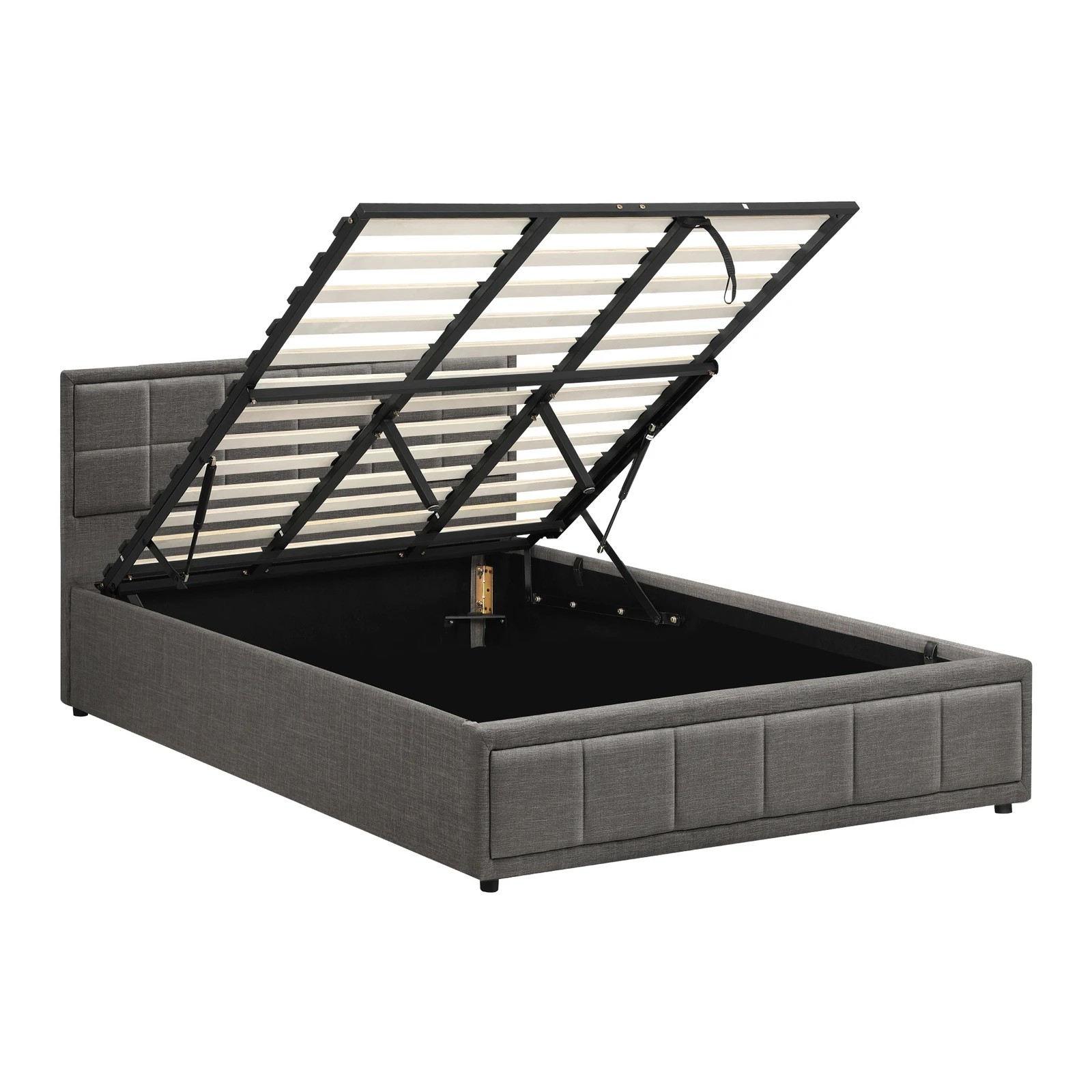 7 Oikiture King Bed Frame Gas Lift Storage Base
 - Grey, 7 of 10