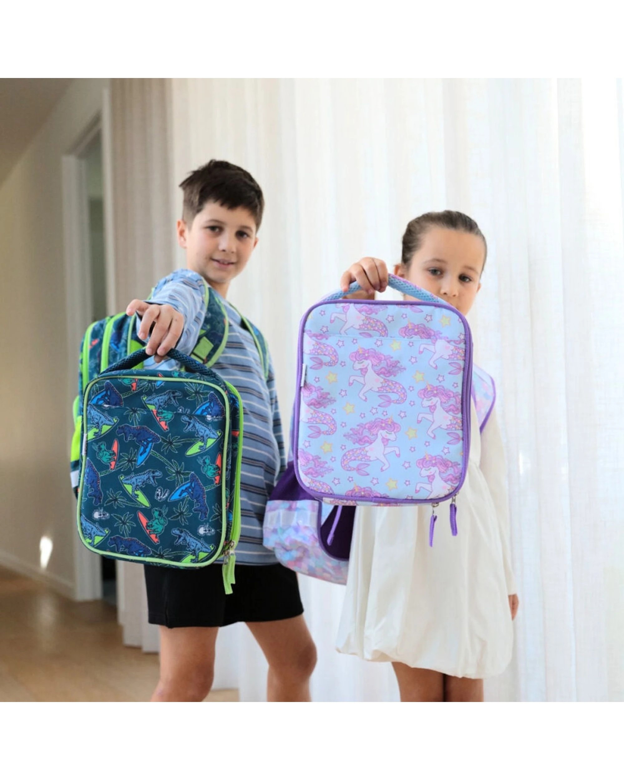 7 Splosh 2PK Out & About Dino Kids Children Insulated Lunch Bag Waterproof Polyester 21x25cm - Blue, 7 of 7