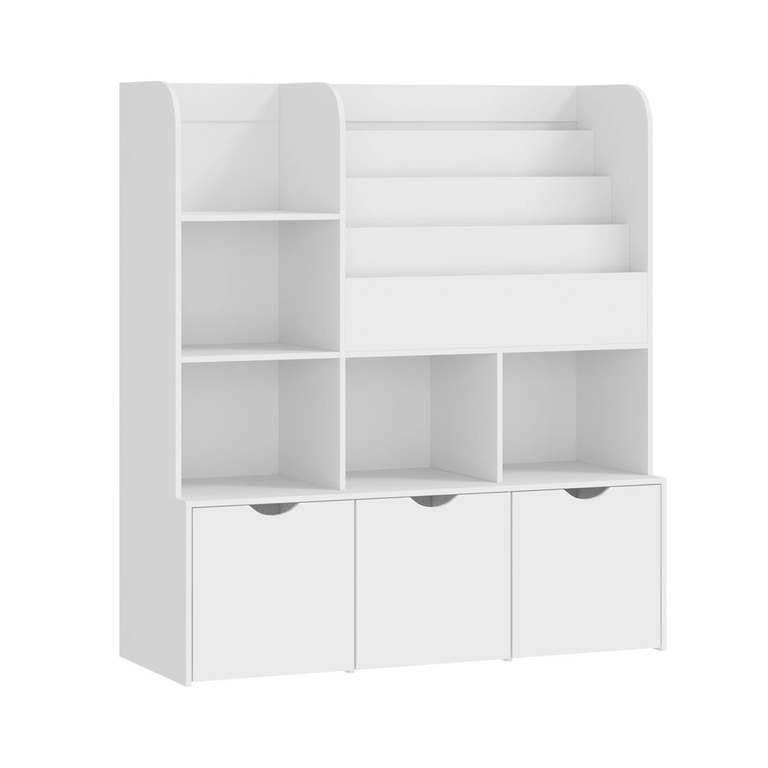 6 Oikiture Kids Bookcase Toy Organiser Cabinet Bookshelf With Chest Storage
 - White, 6 of 10