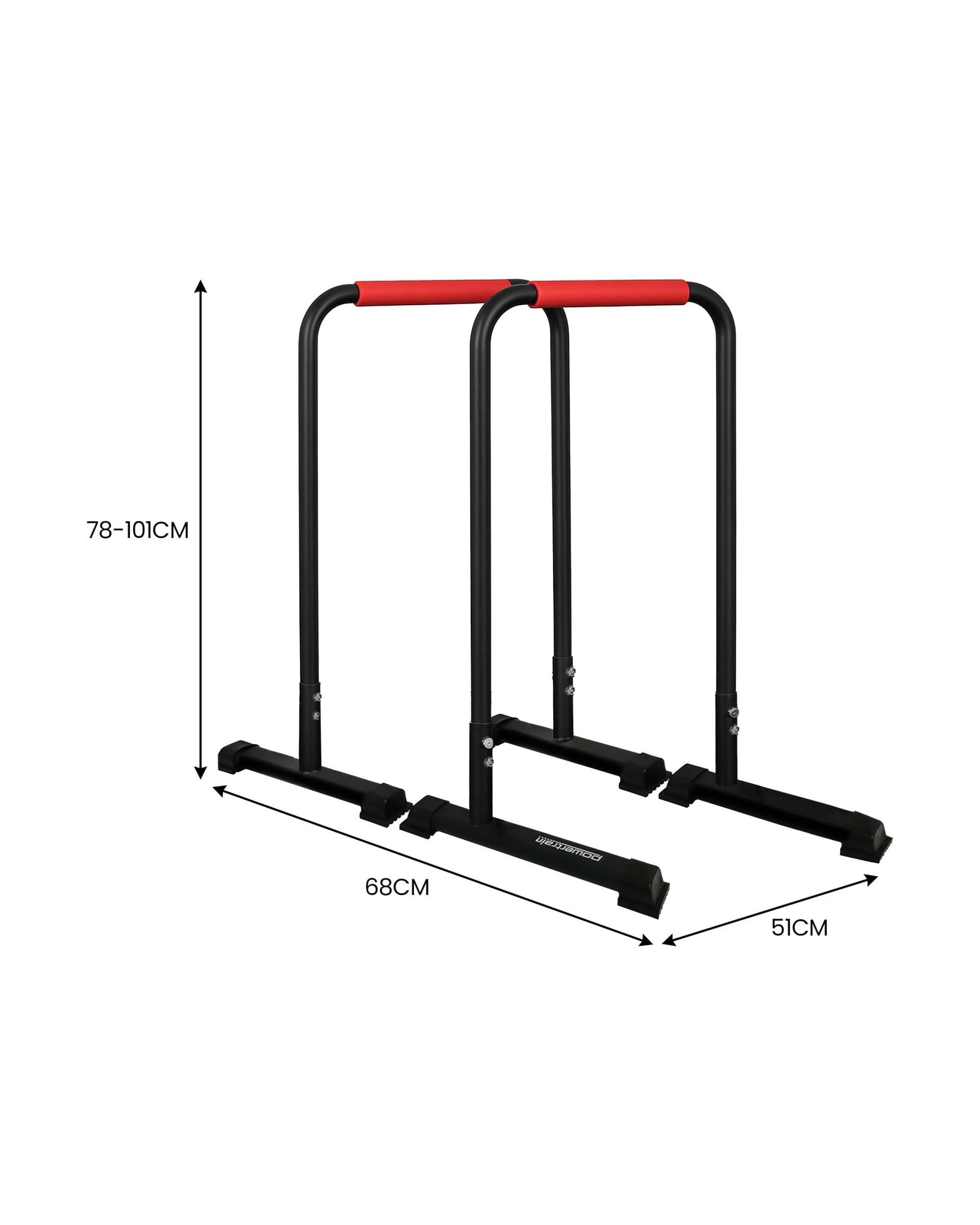 3 Powertrain Dip Bars Pair Load Capacity 200kg Separated Type Push-up Bars - Black, 3 of 8