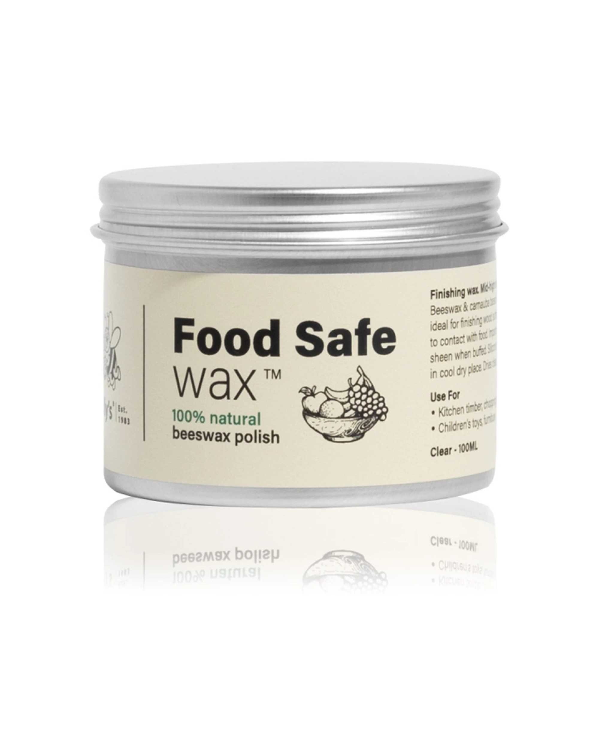 1 Gillys Food Safe Wax For Kitchen Timber Chopping Boards & Wooden Toys 100mL - Natural, 1 of 1