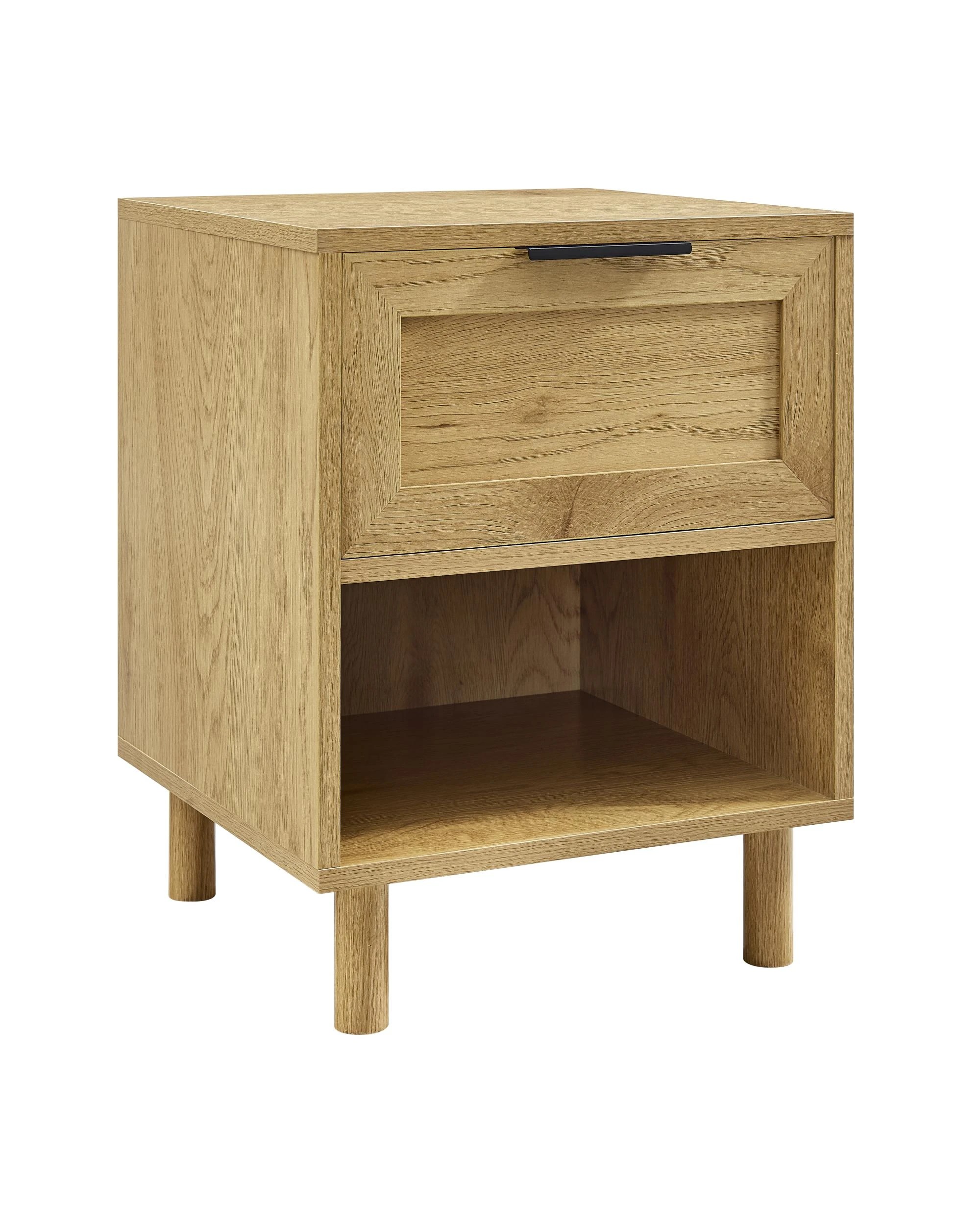 1 Kodu Bedside Unit Nightstand Side Table 1 Drawer Oak - Natural, 1 of 10