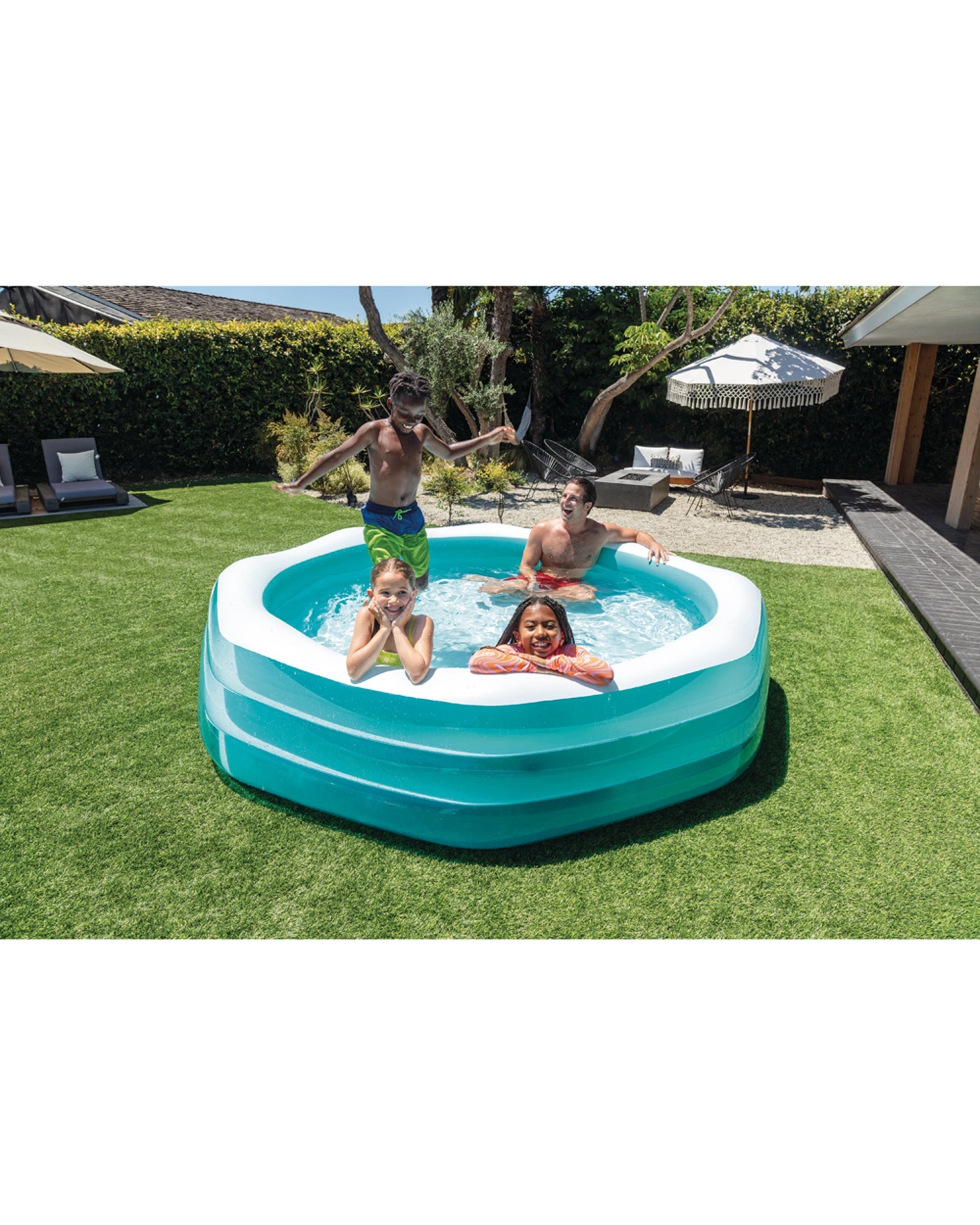 4 Intex Swim Center Inflatable Octagonal Family Swimming Pool - Blue, 4 of 5